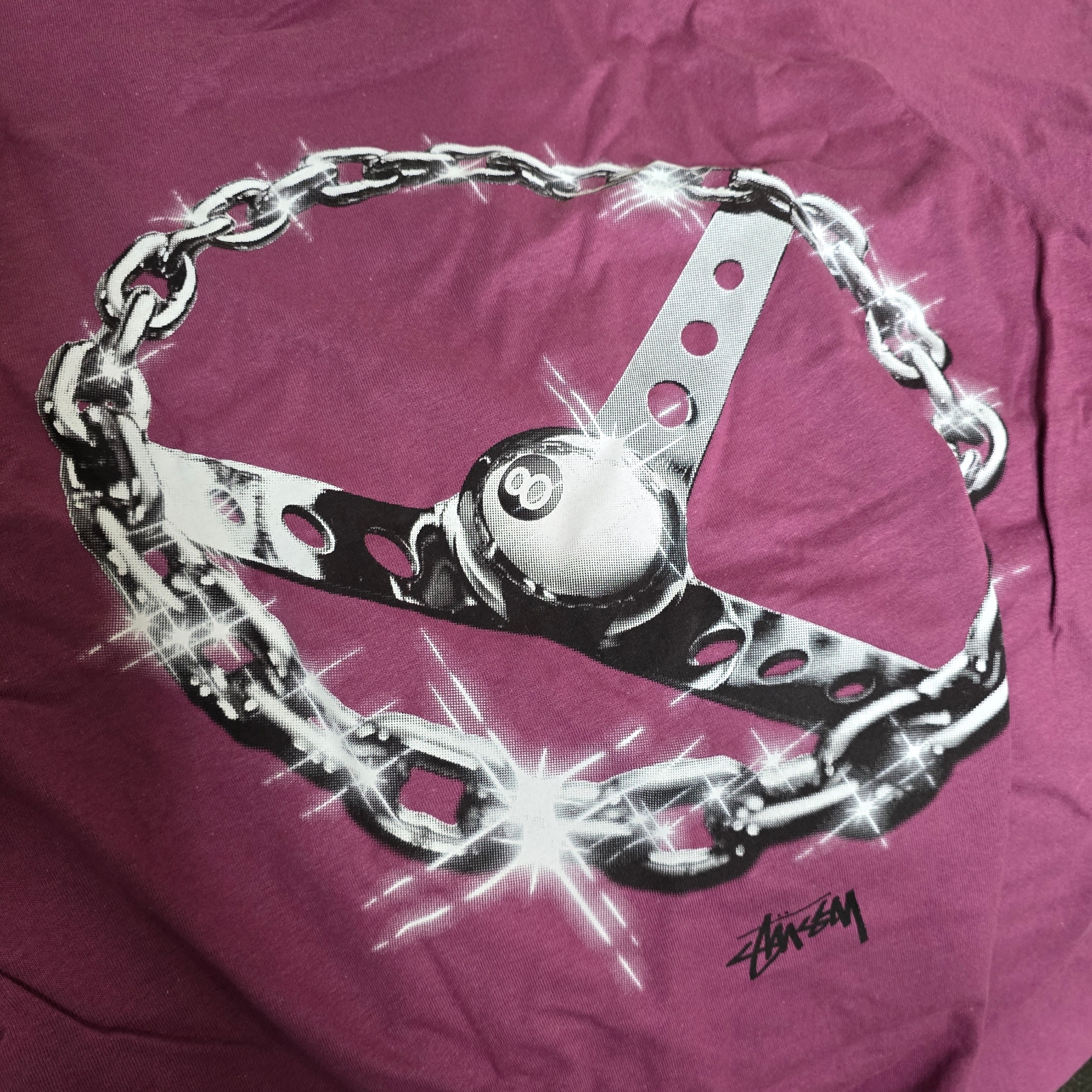 Stussy Chain Link T-Shirt Berry 착용 스타일