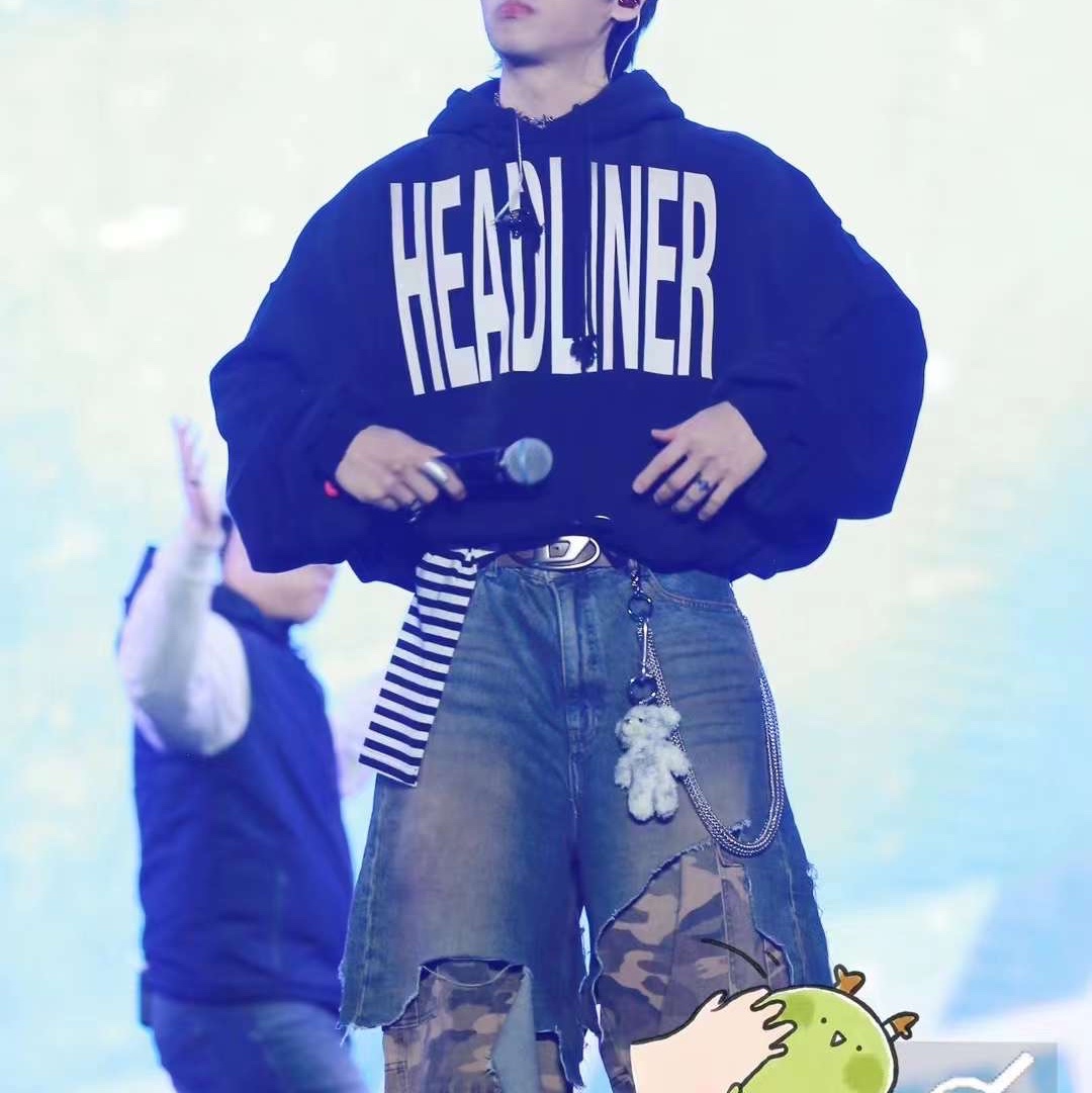 Project G/R Headliner Double Layered Hoodie Black 착용 스타일