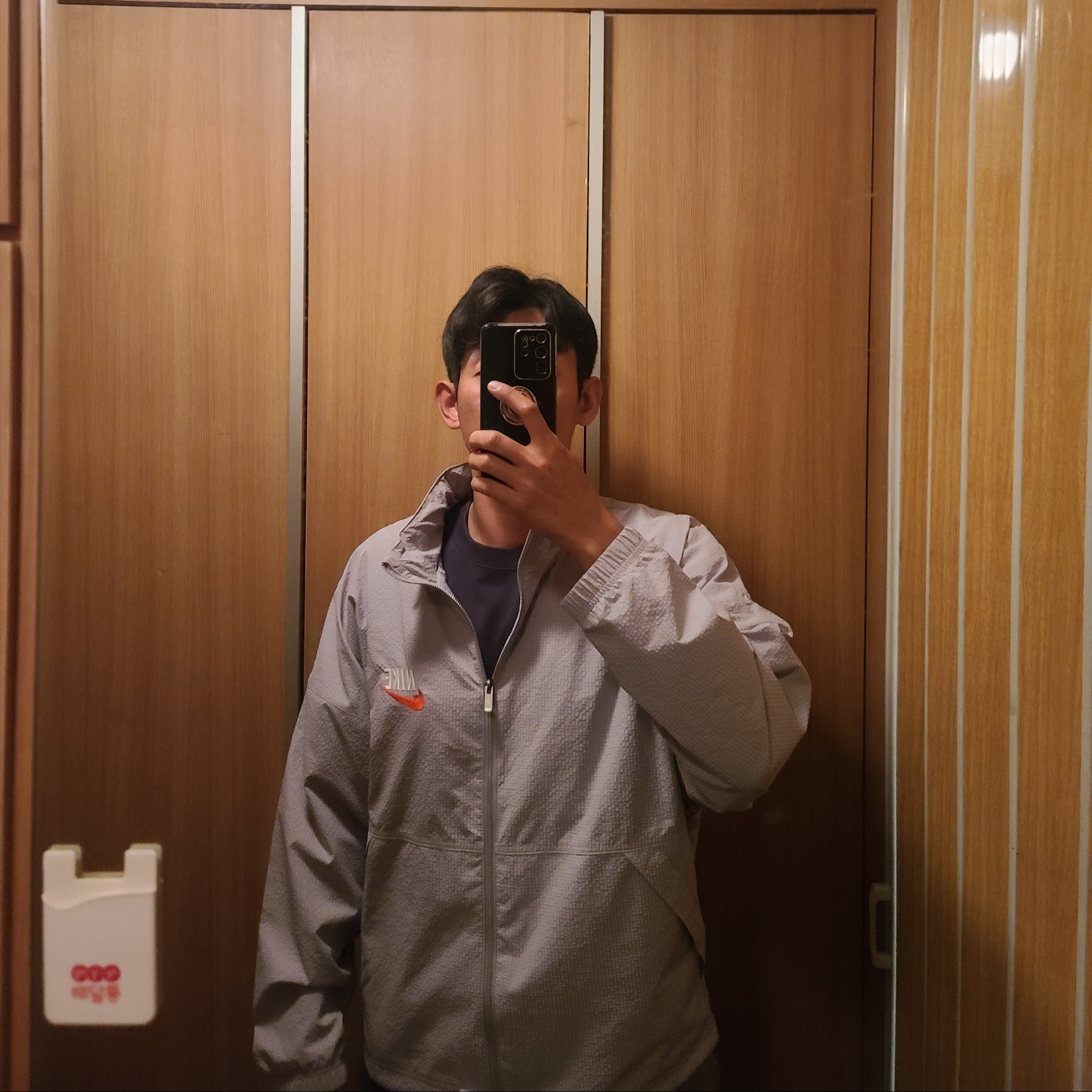 Nike NSW Trend Woven Jacket Light Iron Ore - Asia 착용 스타일