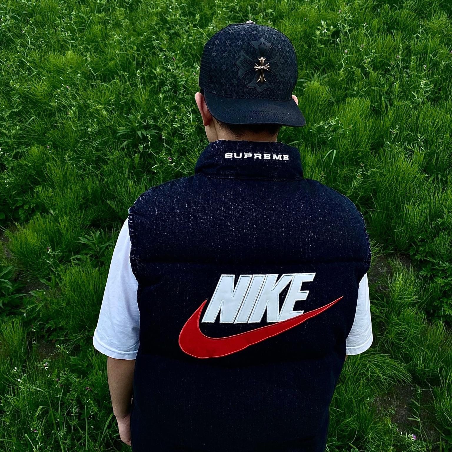 Supreme x Nike Denim Puffer Vest Black - 24SS 착용 스타일