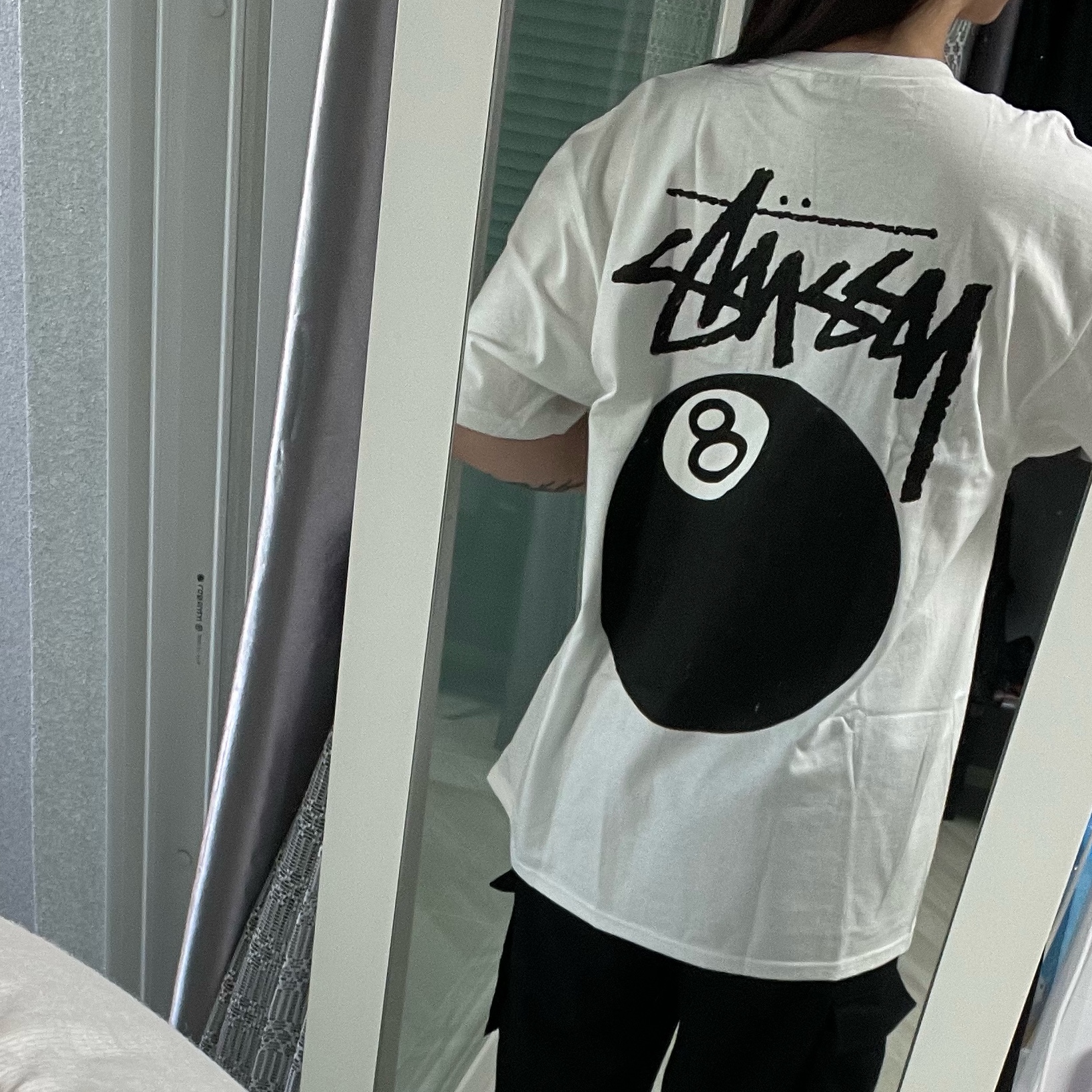 Stussy 8 Ball T-Shirt White - 22SS, Stussy 8 Ball Pigment Dyed T-Shirt Natural 착용 스타일