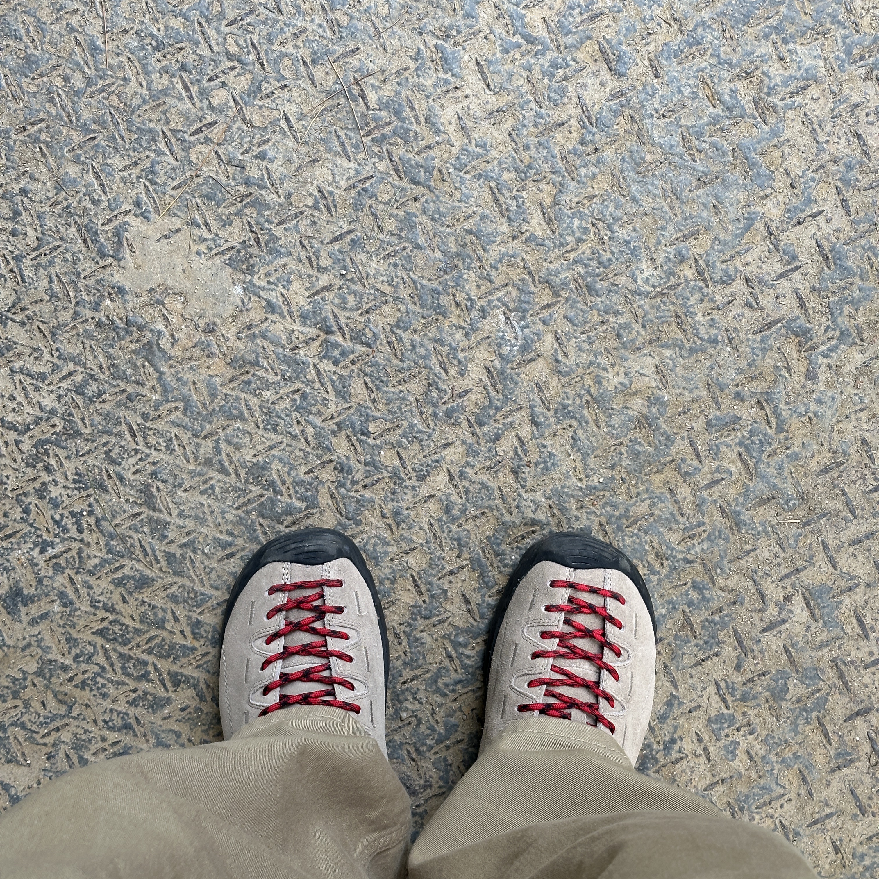 Keen Jasper Suede Sneakers Silver Mink 착용 스타일