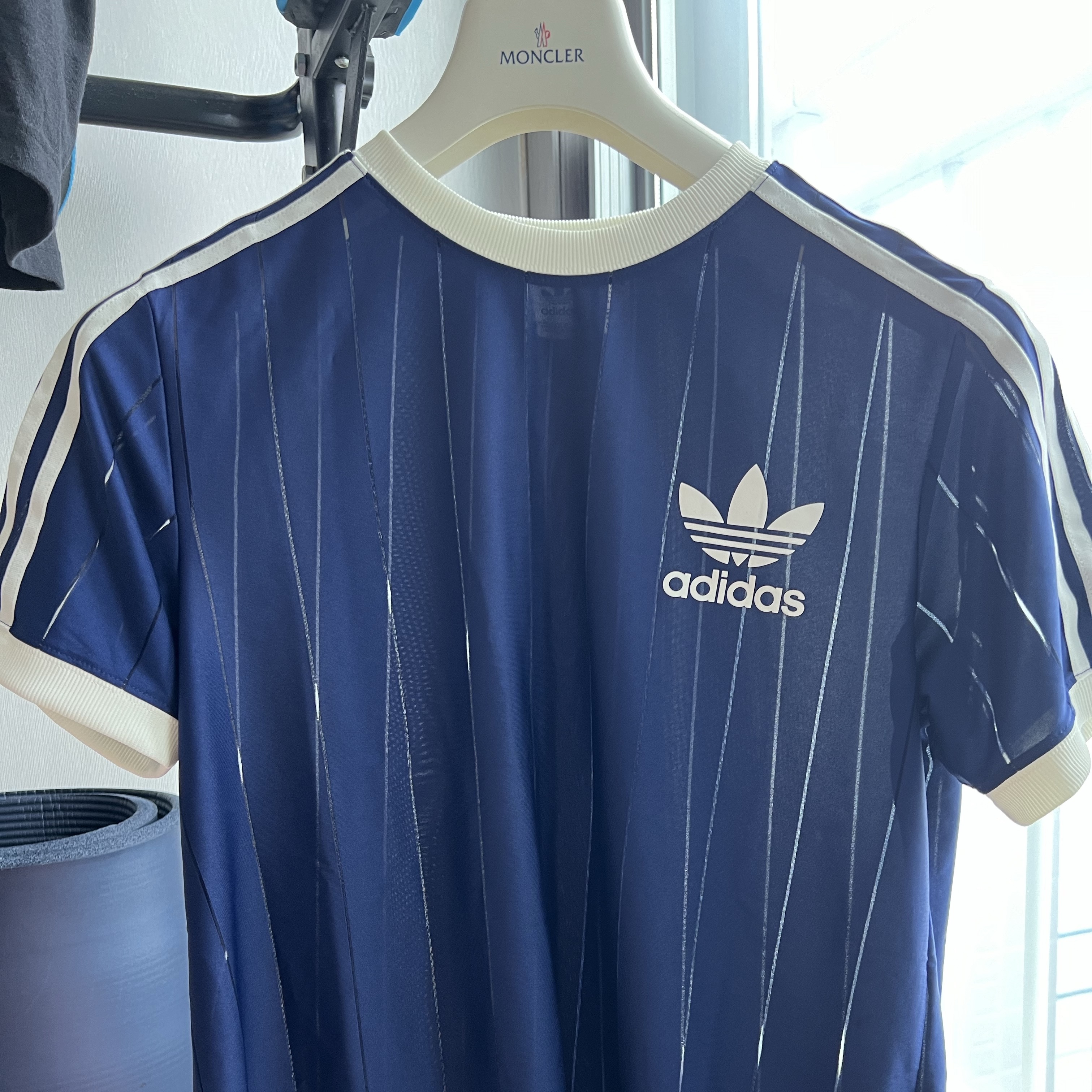 (W) Adidas 3S T-shirt Dark Blue - KR Sizing 착용 스타일