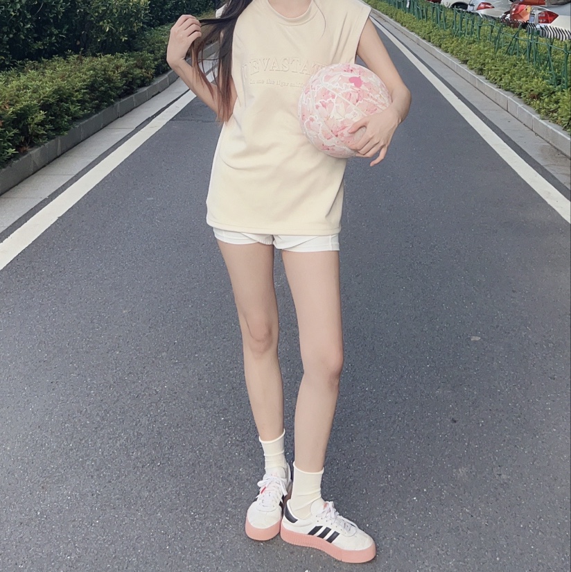 (W) Adidas Sambarose White Pink 착용 스타일