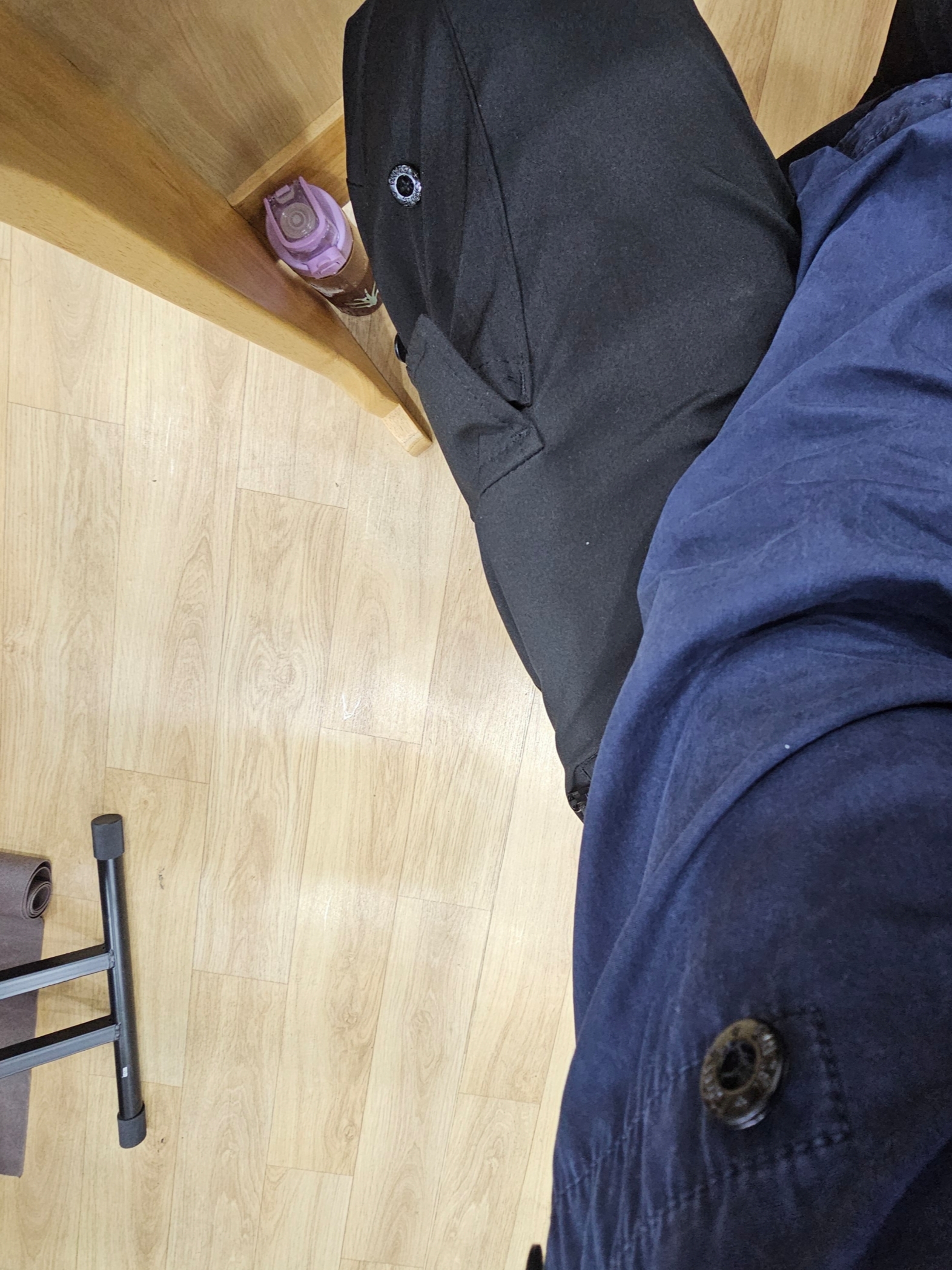 Stone Island 31303 Stretch Cotton Tela Paracadute Cargo Pants Black - 24SS, Stone Island 114WN T.CO+OLD Overshirt Navy Blue - 22SS 착용 스타일 - 2