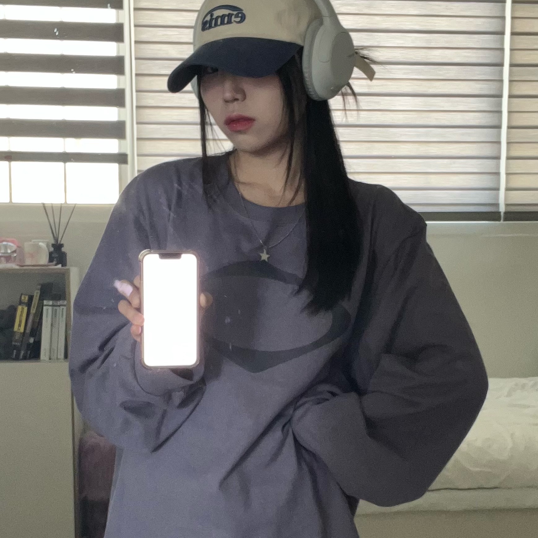 Mischief Rhombus Long Sleeve Purple, Emis New Logo Ball Cap Two Tone Navy 착용 스타일 - 3