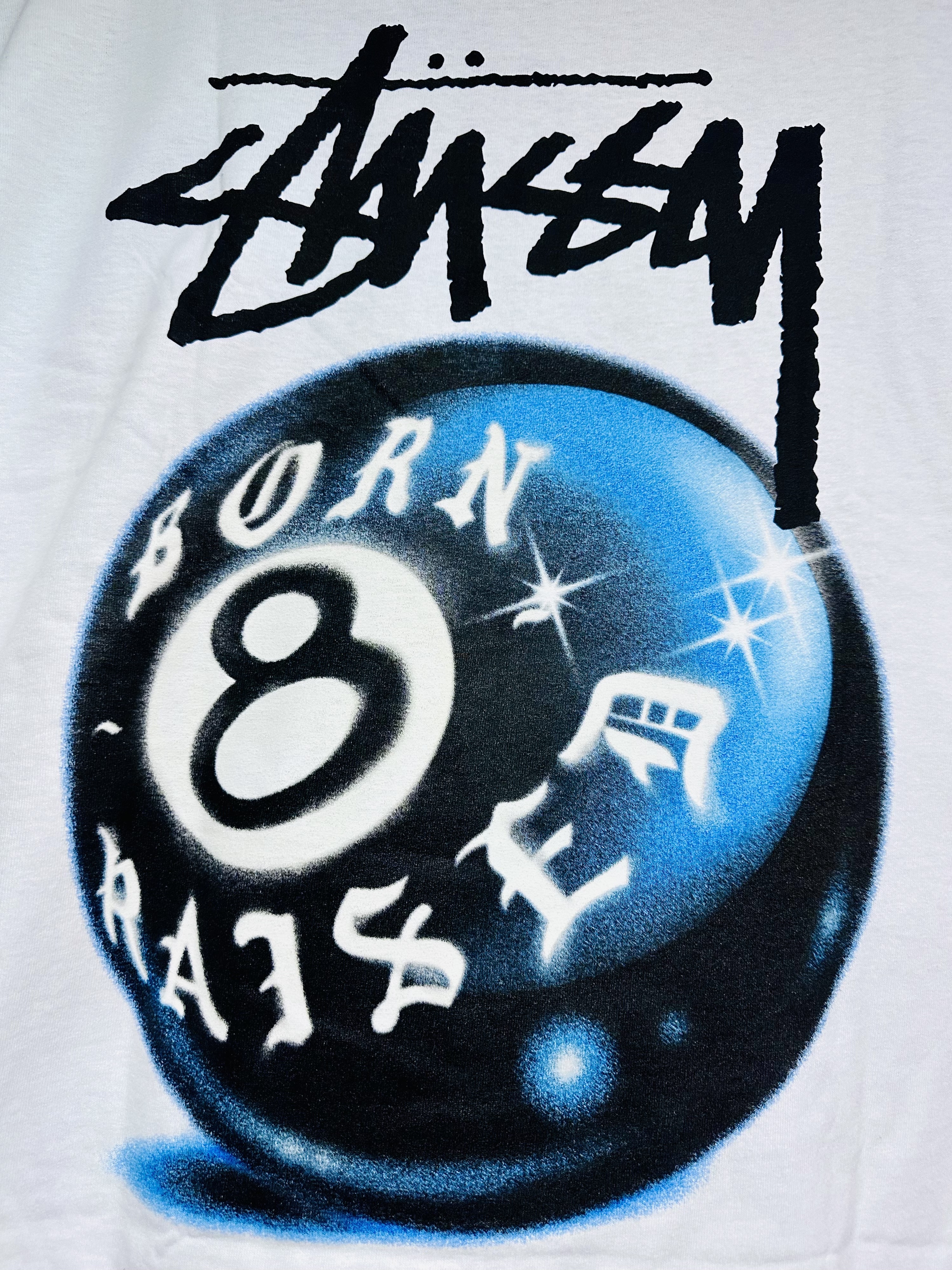 Stussy x Born X Raised 8 Ball T-Shirt White 착용 스타일 - 3