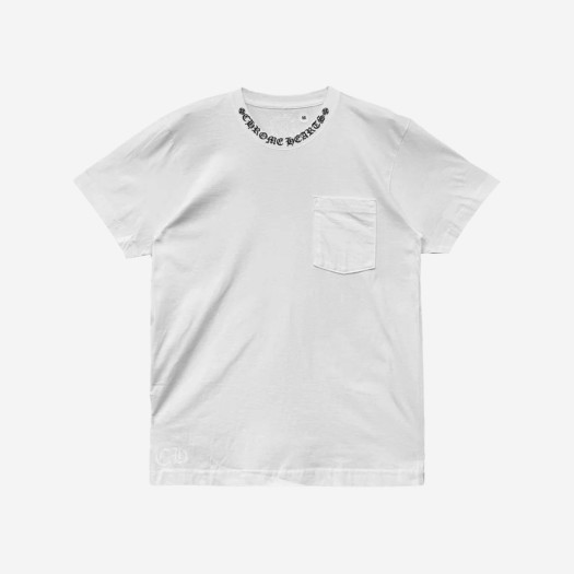 크롬하츠 넥 스크립트 로고 숏슬리브 티셔츠 화이트 블랙