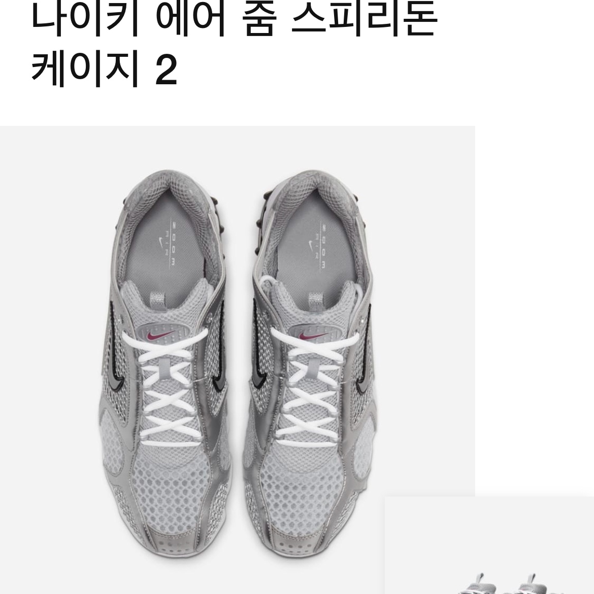 Nike Air Zoom Spiridon Cage 2 Metallic Silver 착용 스타일 - 4