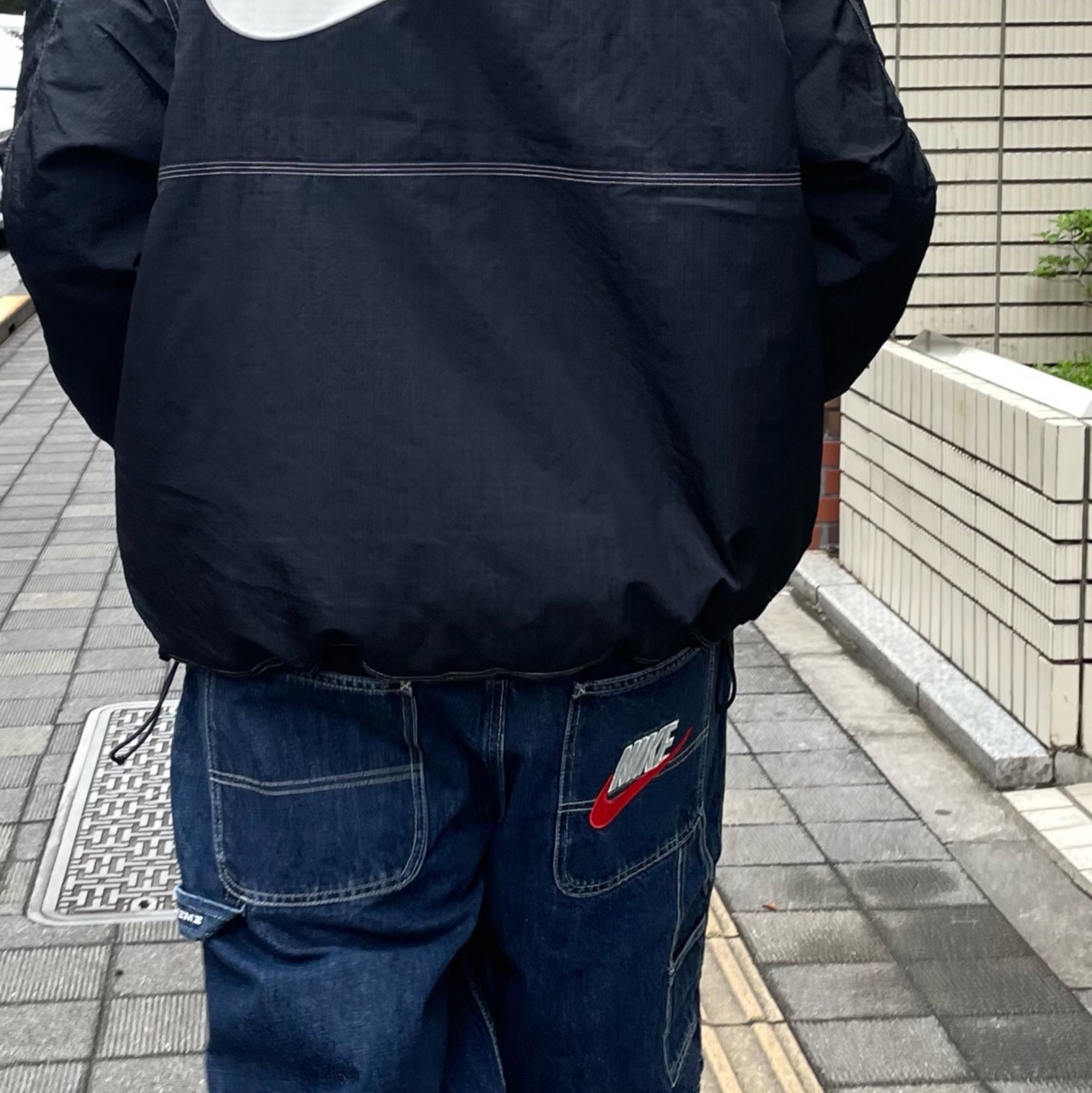 Supreme x Nike Ripstop Pullover Black - 24SS, Supreme x Nike Denim Short Indigo - 24SS 착용 스타일 - 1