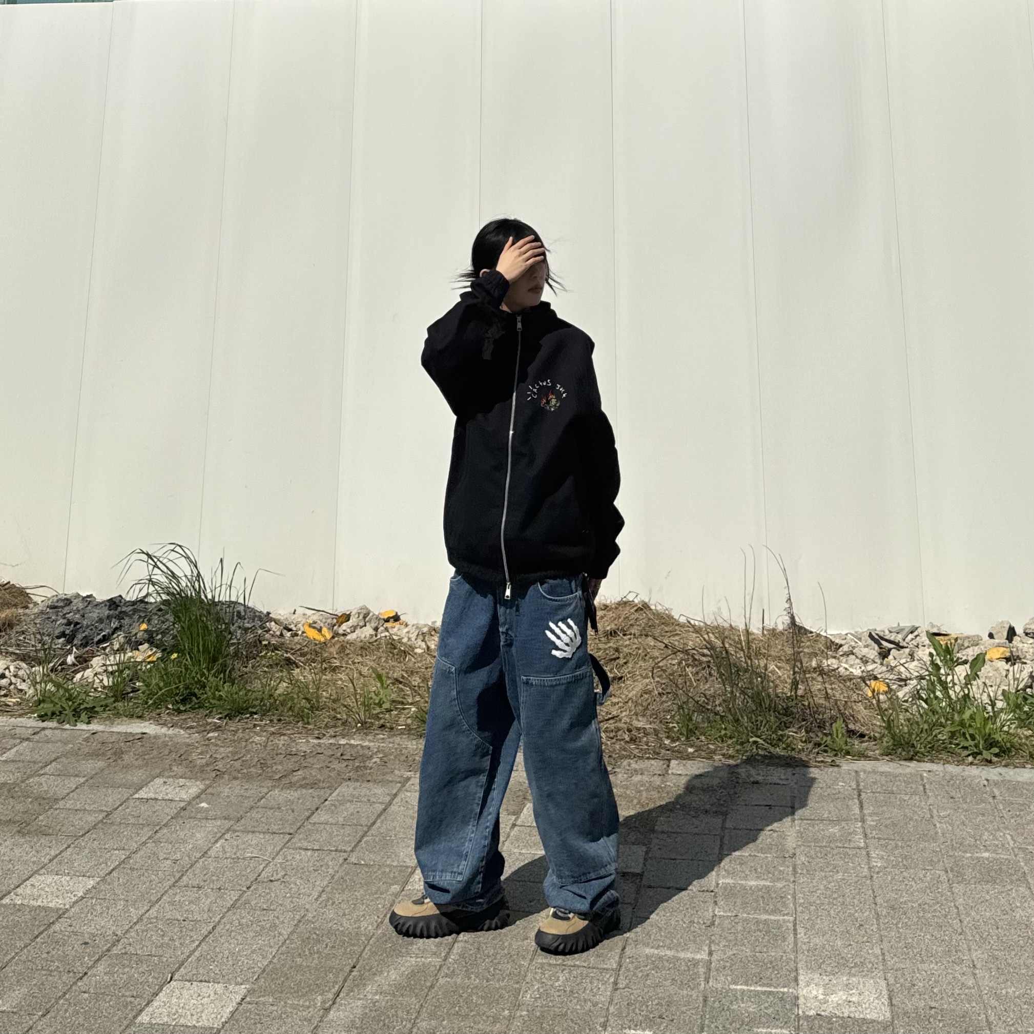 Jordan x Travis Scott Woven Jacket Black - Asia, Jordan x Travis Scott Woven Jacket Black - US/EU 착용 스타일 - 2