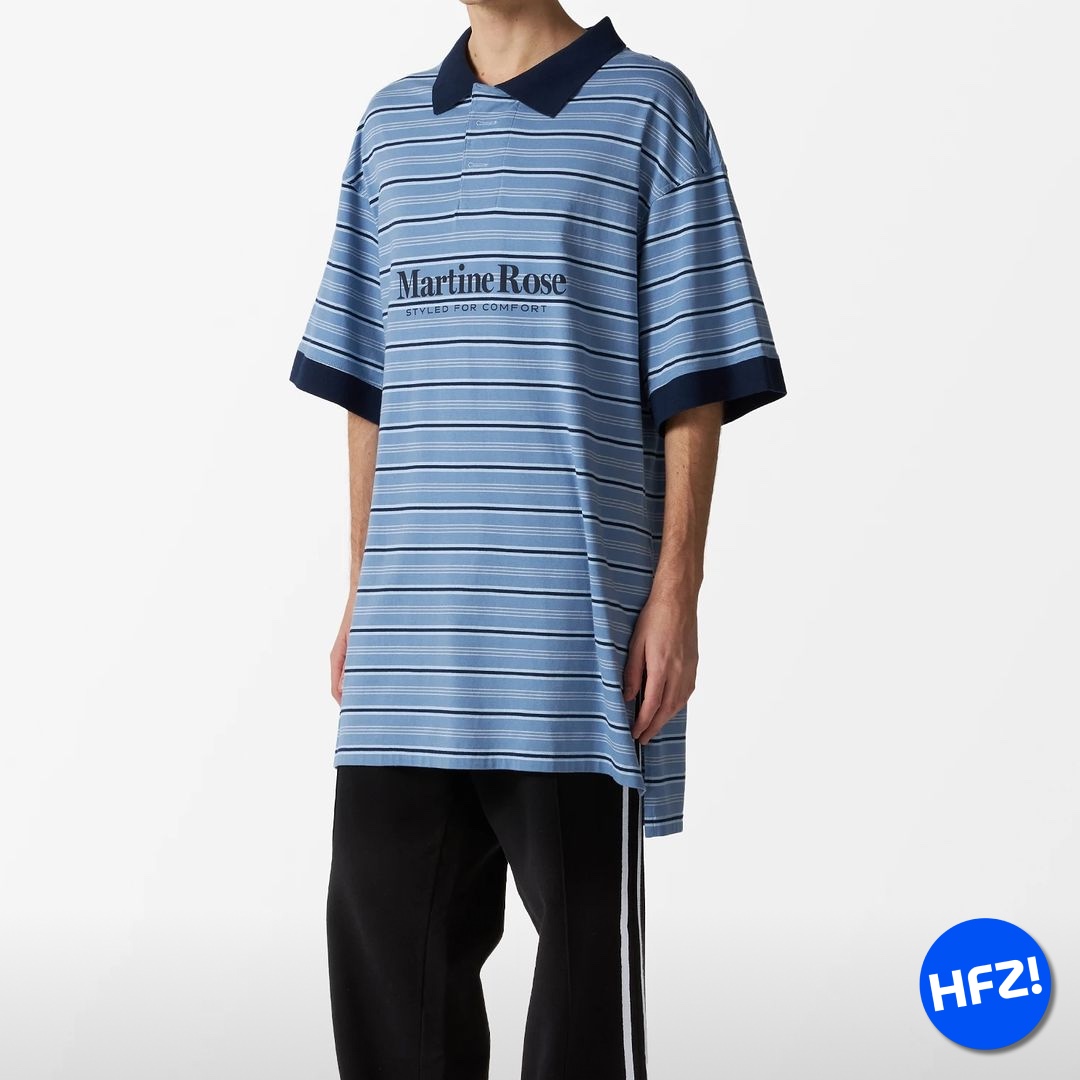 Martine Rose Stretched Polo Blue Stripe 착용 스타일 - 8