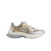 (W) Gucci Run Sneaker Silver Metallic Leather