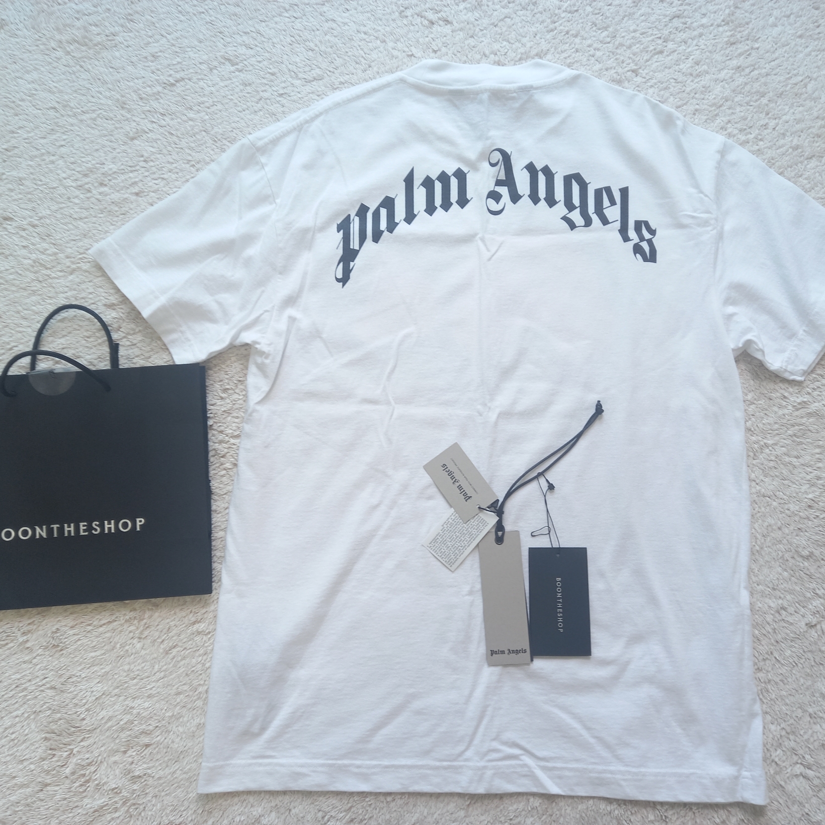 Palm Angels Bear Classic T-Shirt White Brown 착용 스타일 - 2