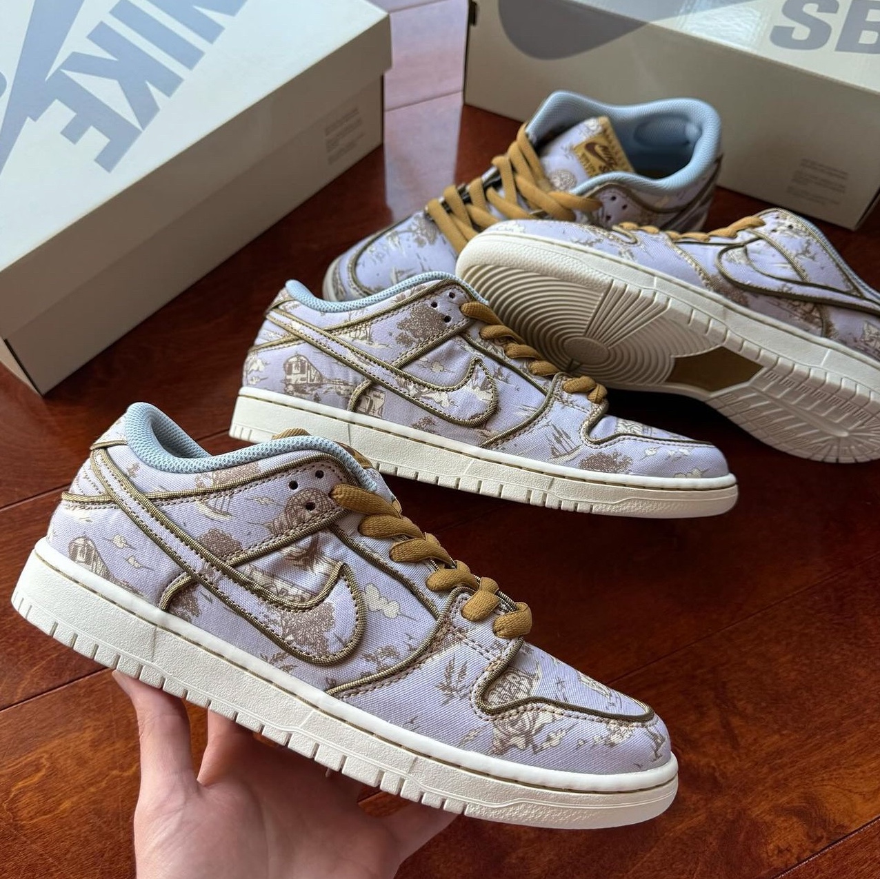 Nike SB Dunk Low Pro Premium Toile 착용 스타일 - 1