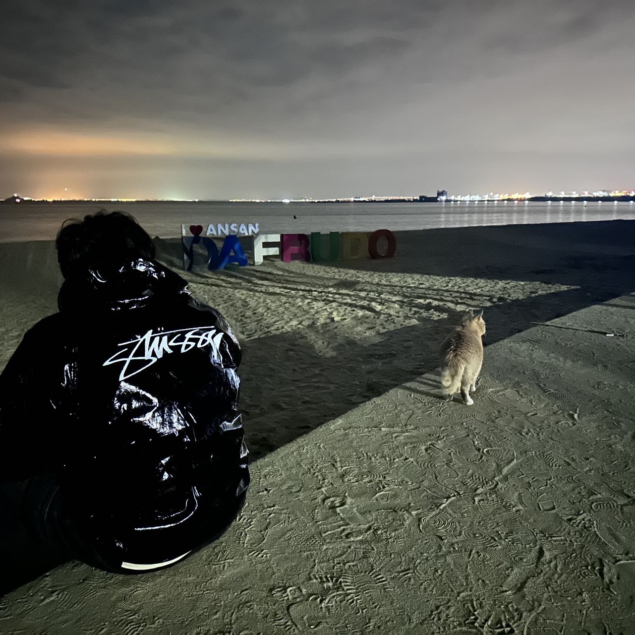 Stussy Beach Shell Coated Ripstop Black 착용 스타일