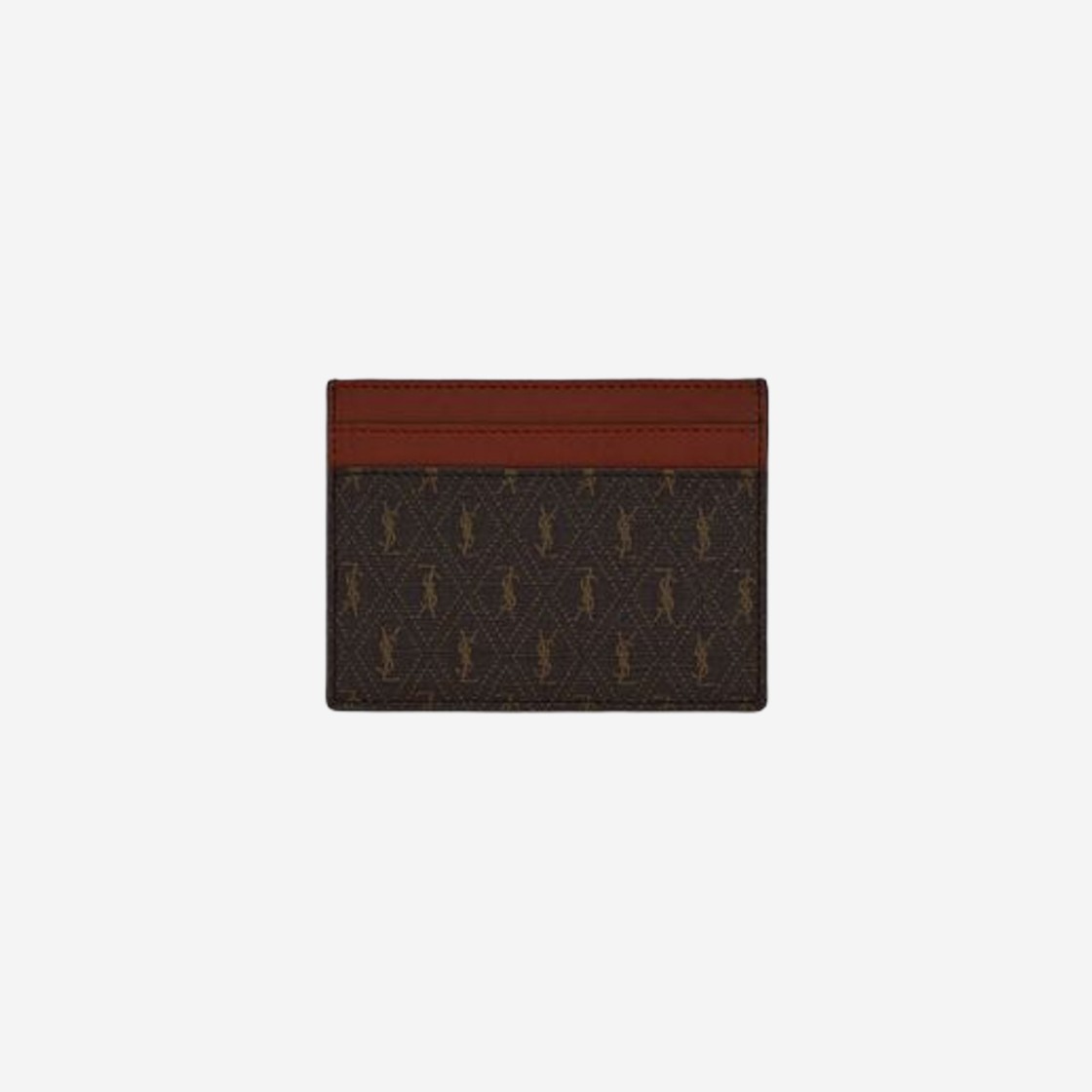 Saint Laurent Le Monogramme Card Holder In Cassandre Canvas And Smooth Leather Chestnut 상세 이미지 1