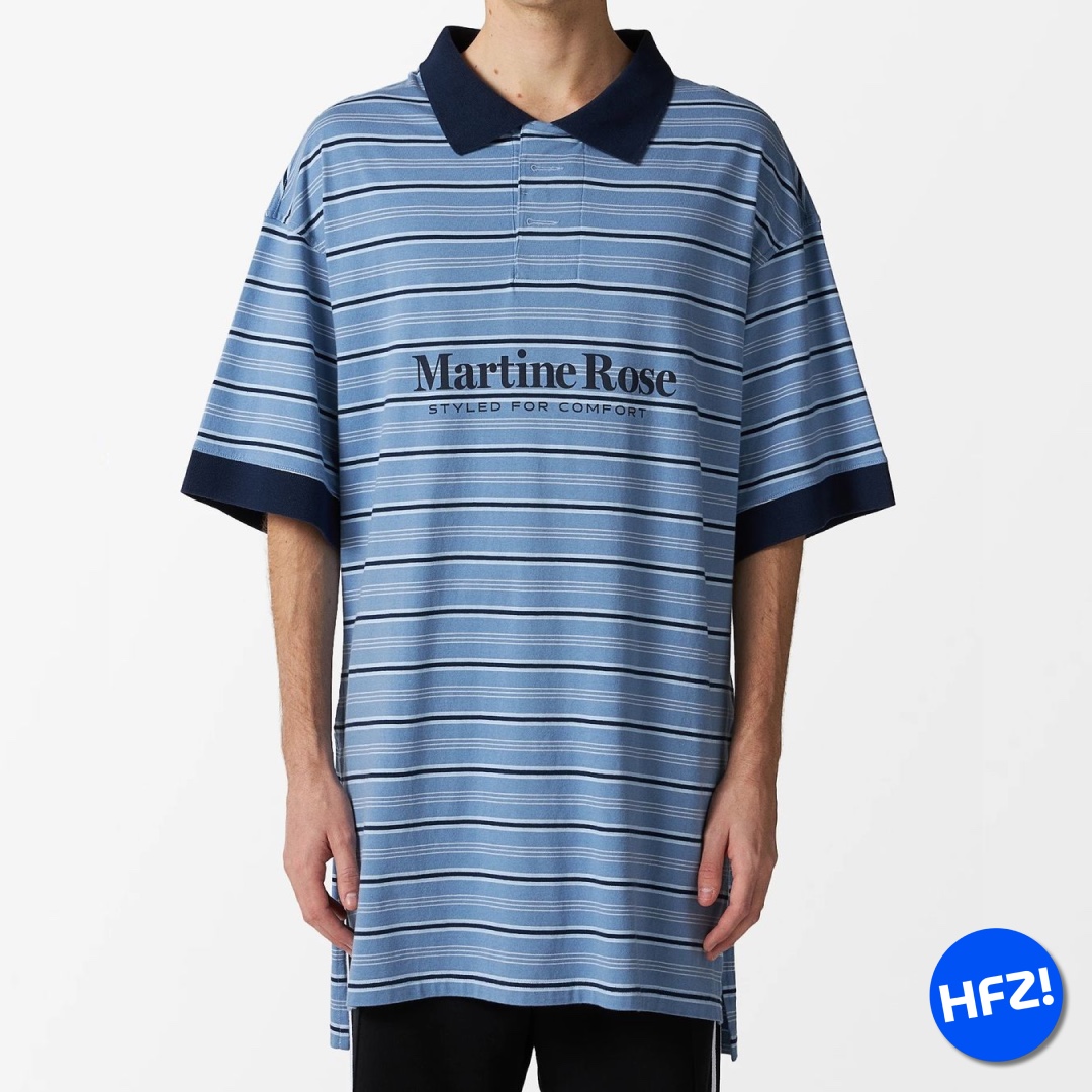 Martine Rose Stretched Polo Blue Stripe 착용 스타일 - 7