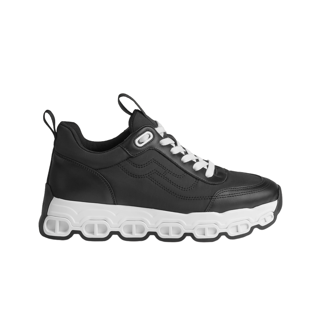 (W) 에르메스 임펄스 스니커즈 파라슈트 패브릭 카프스킨 & 누아((W) Hermes Impulse Sneakers Parachute Fabric Calfskin & Noir) - 1