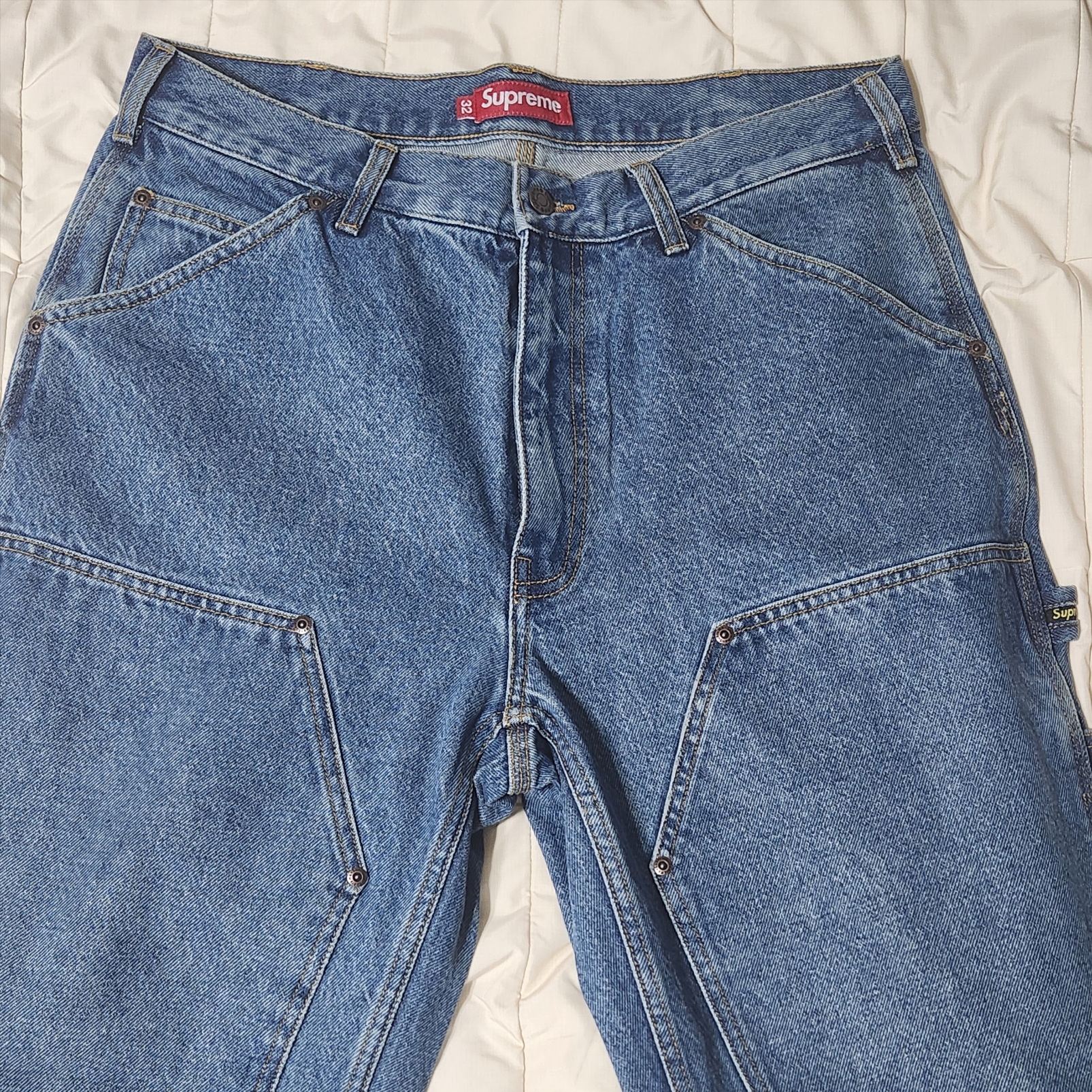 Supreme Double Knee Painter Pant Washed Indigo - 24SS 착용 스타일 - 3