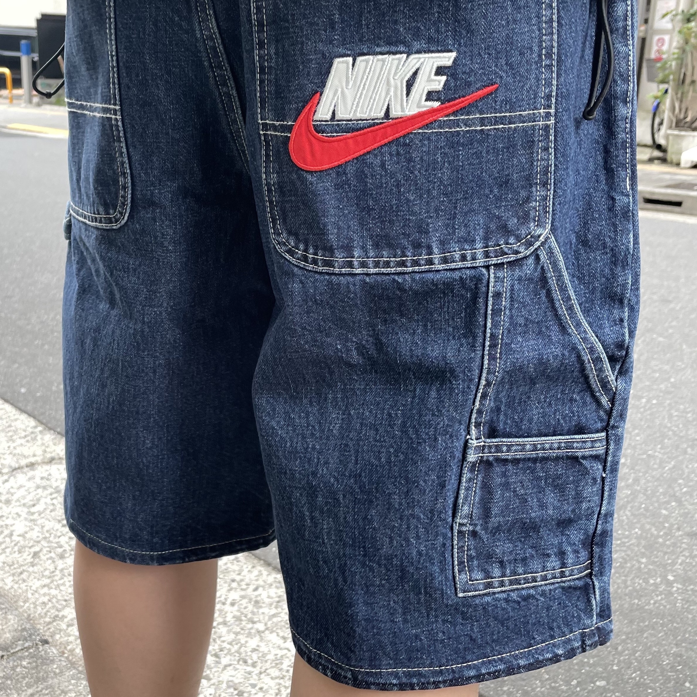 Supreme x Nike Ripstop Pullover Black - 24SS, Supreme x Nike Denim Short Indigo - 24SS 착용 스타일 - 3