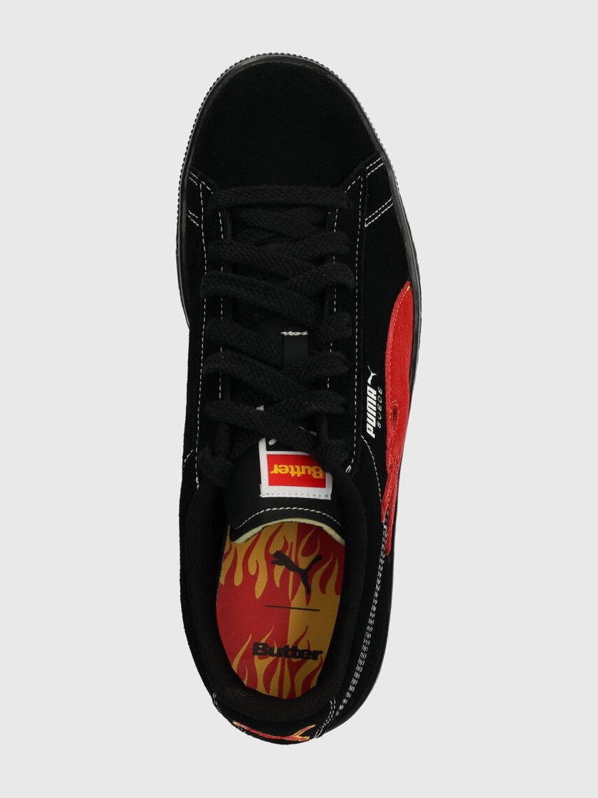 Puma x Butter Goods Suede Classic Black Red 착용 스타일 - 2