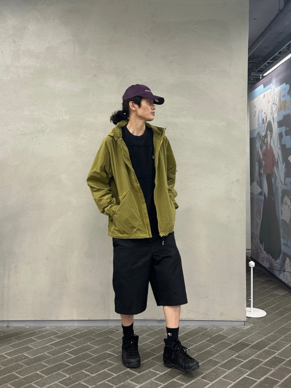 Nike Air Foamposite One Black Anthracite, Palace Cripstop Grid Jacket Yellow - 22SS 착용 스타일 - 2