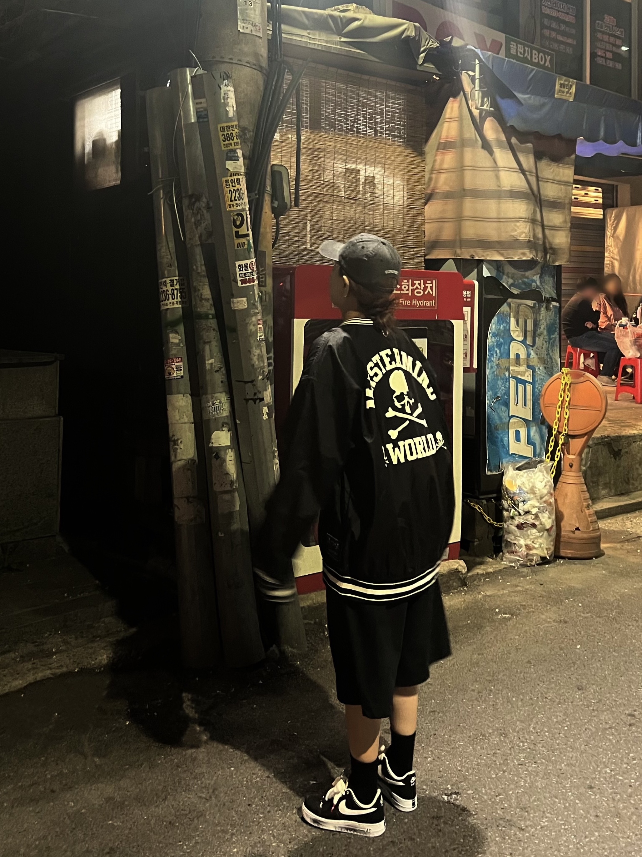 Nike x Peaceminusone Air Force 1 Low Para-Noise, Supreme Pigment Print S Logo 6-Panel Black - 23FW 착용 스타일
