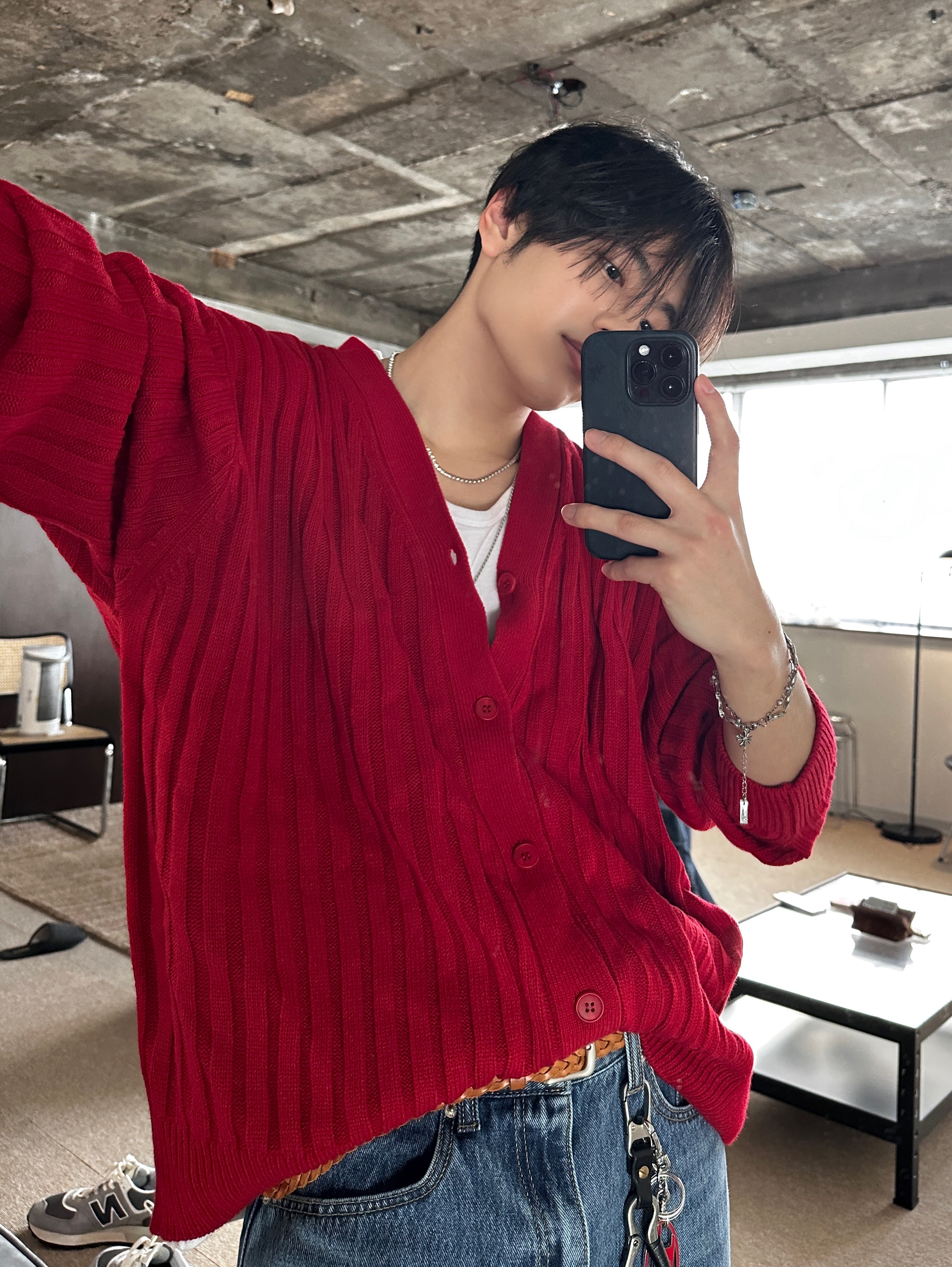 Clarks Wallabee Maple Suede, Diesel Holy B Logo Keyring Red 착용 스타일 - 2