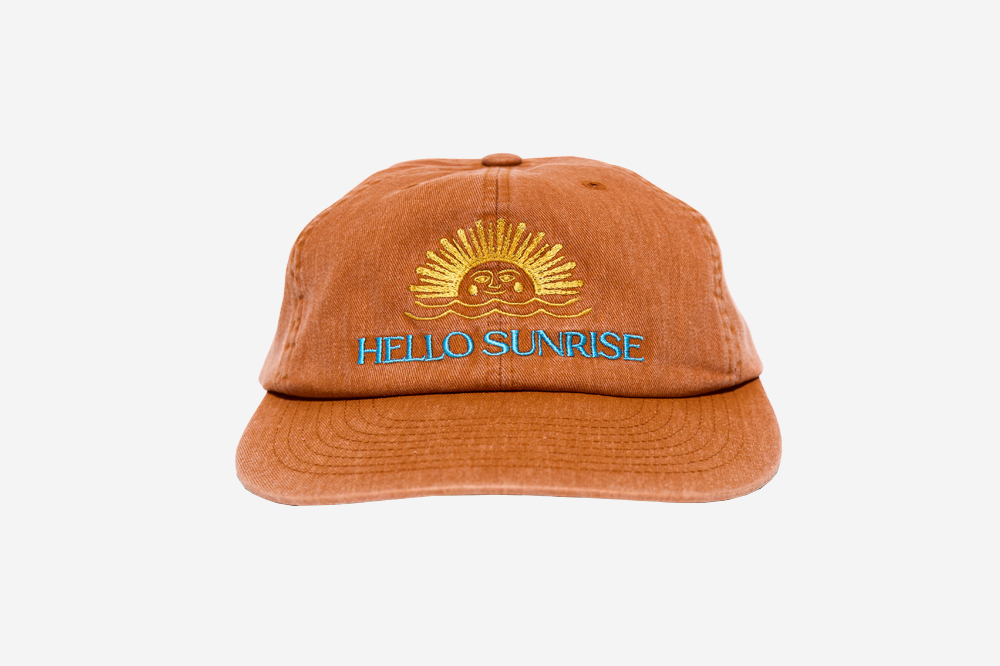 헬로선라이즈 워시드 투톤로고 6패널 캡 브라운 | Hello Sunrise