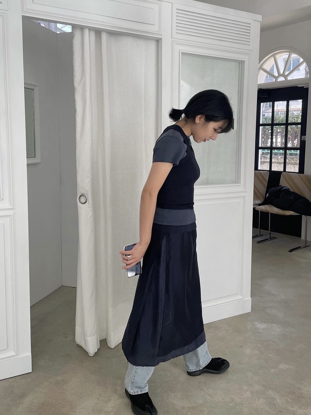 Tabi Sandal Black 착용 스타일 - 1