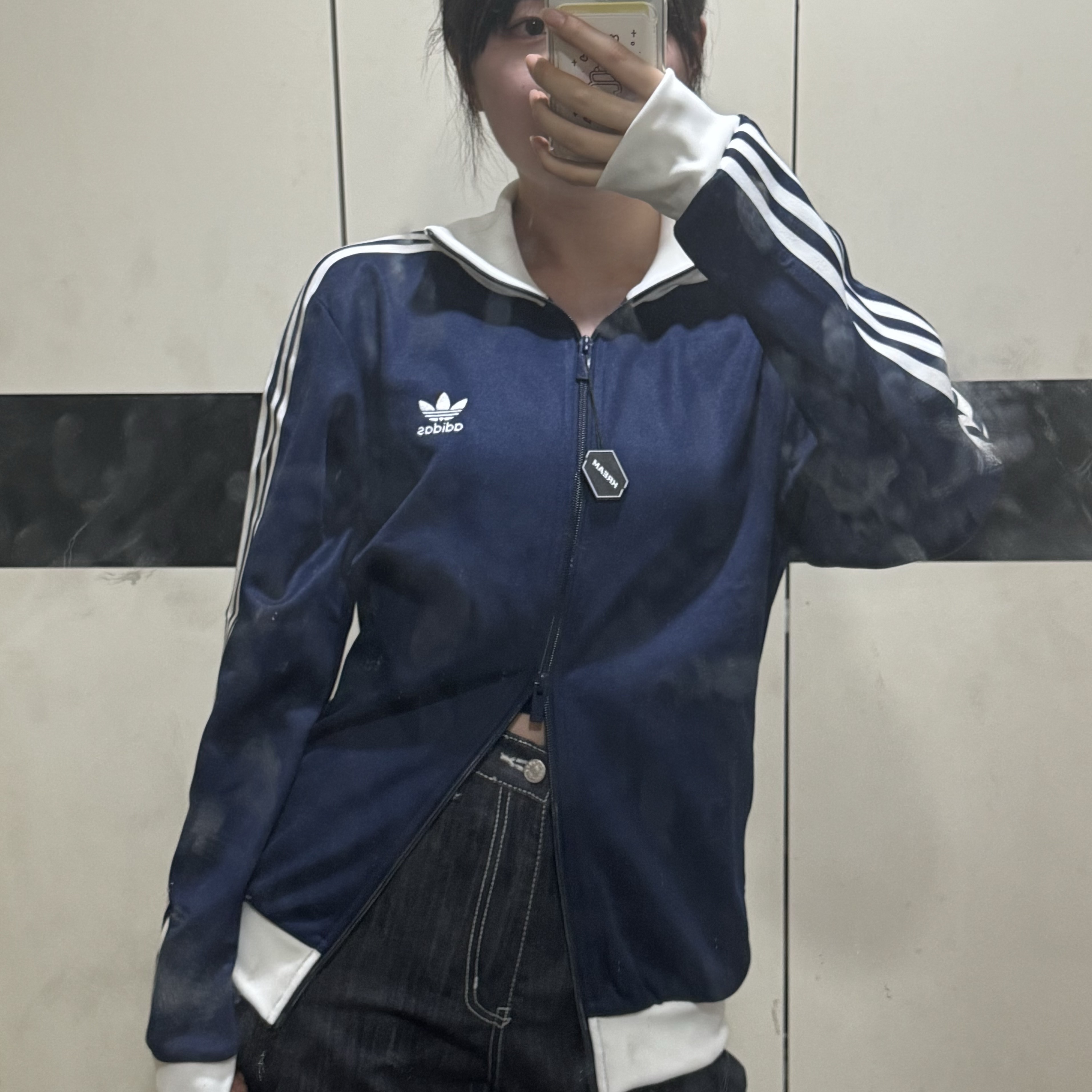 Adidas Adicolor Classic Beckenbauer Track Top Night Indigo - KR Sizing 착용 스타일