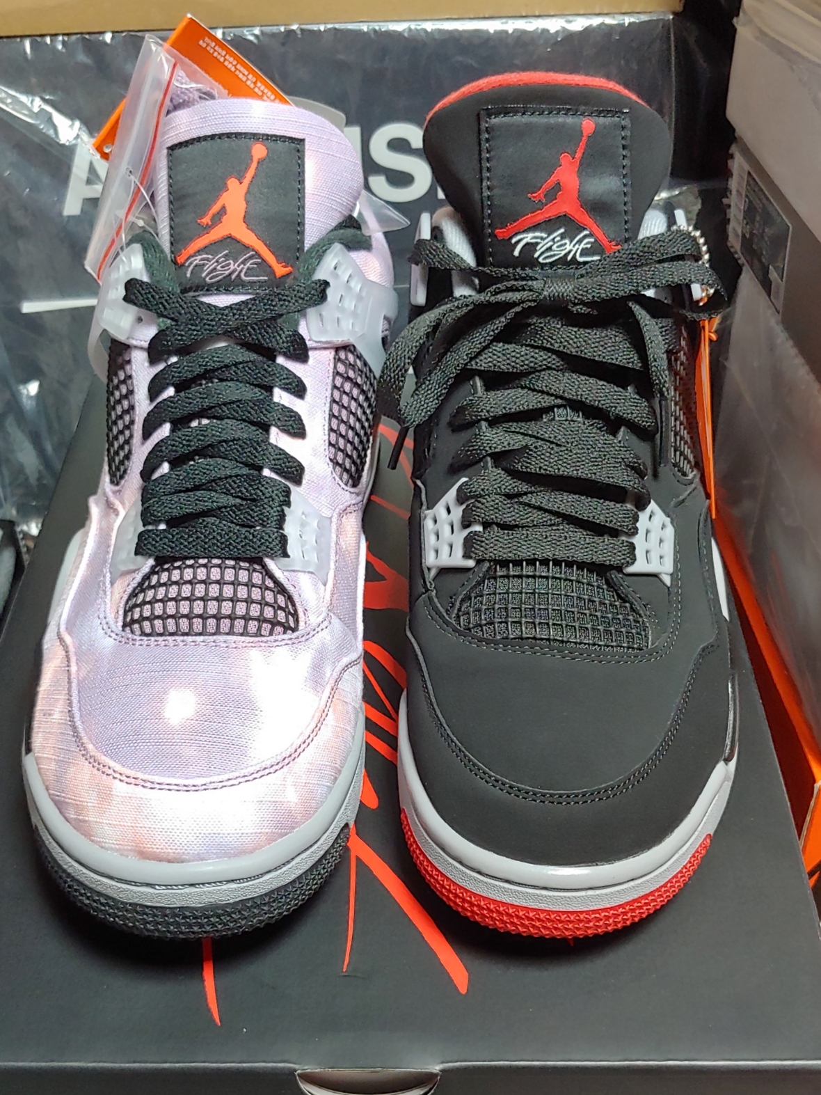 Jordan 4 Retro Bred 2019, Jordan 4 Retro SE Amethyst Wave 착용 스타일 - 1