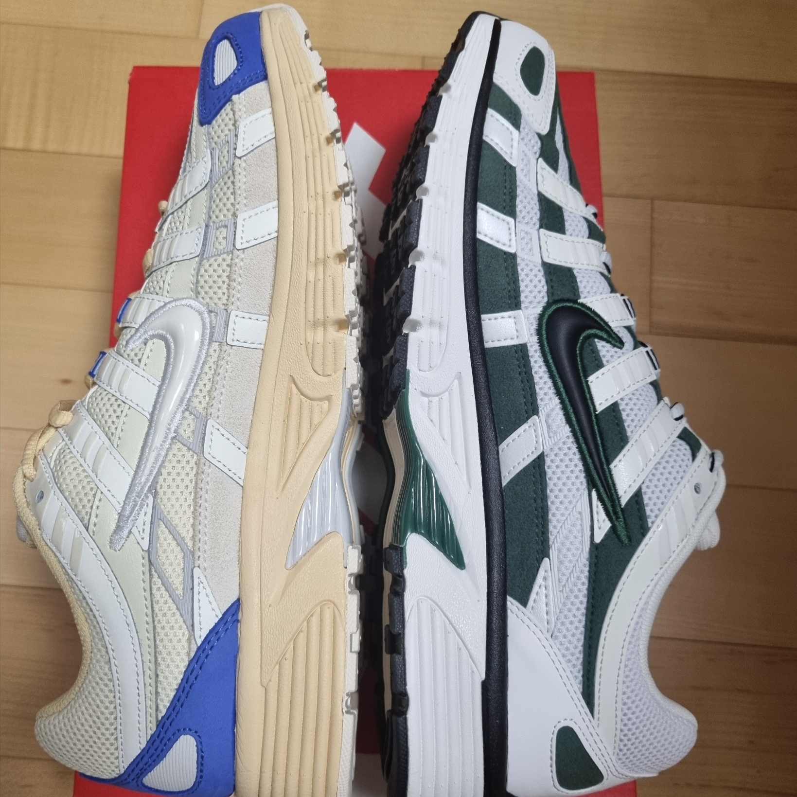 (W) Nike P-6000 Summit White Fir, Nike P-6000 Coconut Milk Medium Blue 착용 스타일 - 2