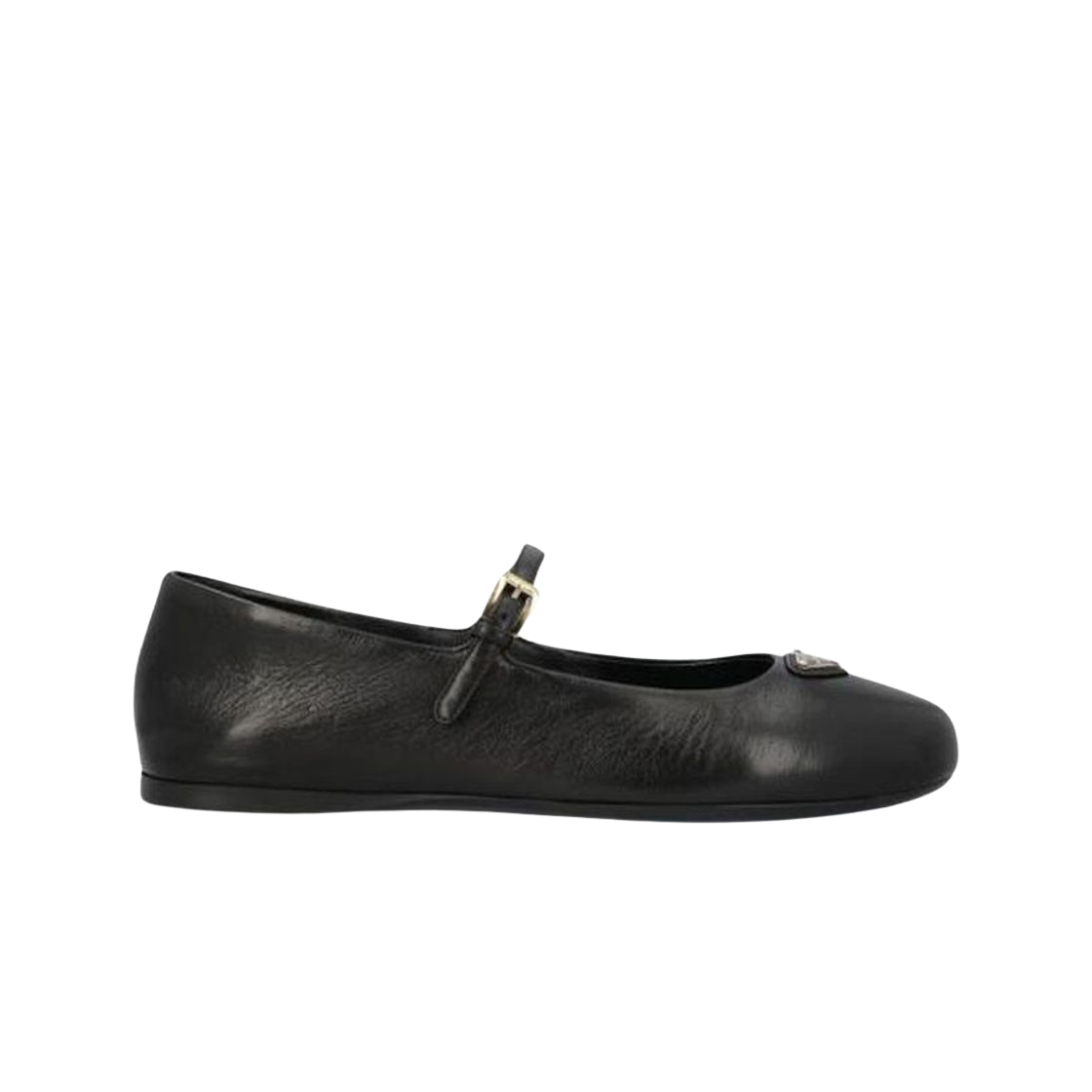 (W) 프라다 나파 레더 발레리나 블랙((W) Prada Nappa Leather Ballerinas Black)