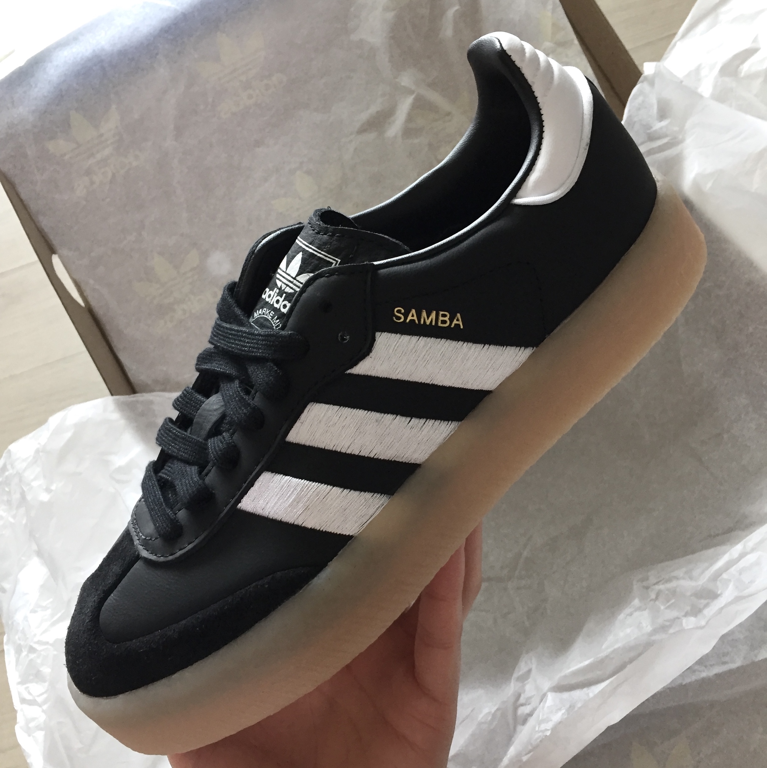 (W) Adidas Sambae Black White 착용 스타일 - 2