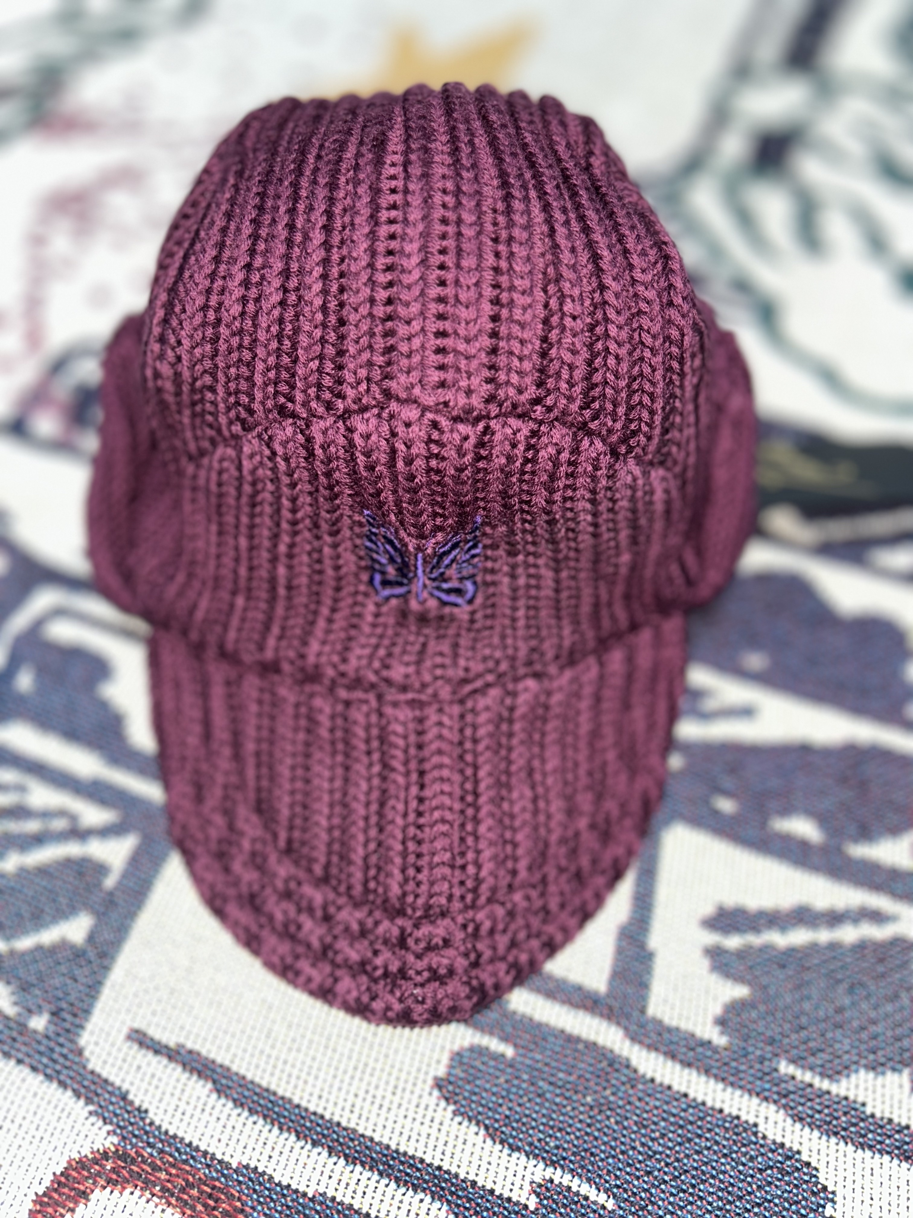 Needles Merino Wool Bird Shooting Cap Wine 착용 스타일 - 1