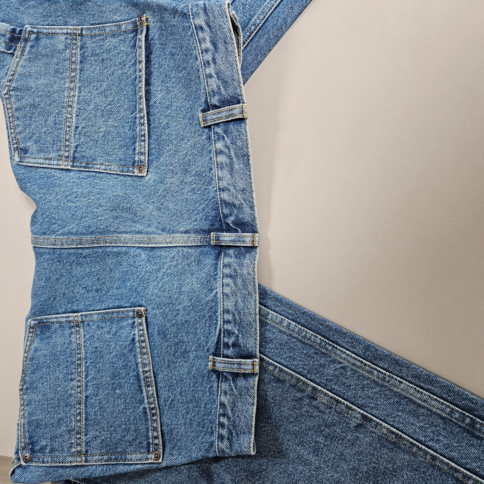 Supreme Double Knee Painter Pant Washed Indigo - 24SS, Supreme S Logo Loose Fit Jean Washed Blue - 24SS 착용 스타일 - 7