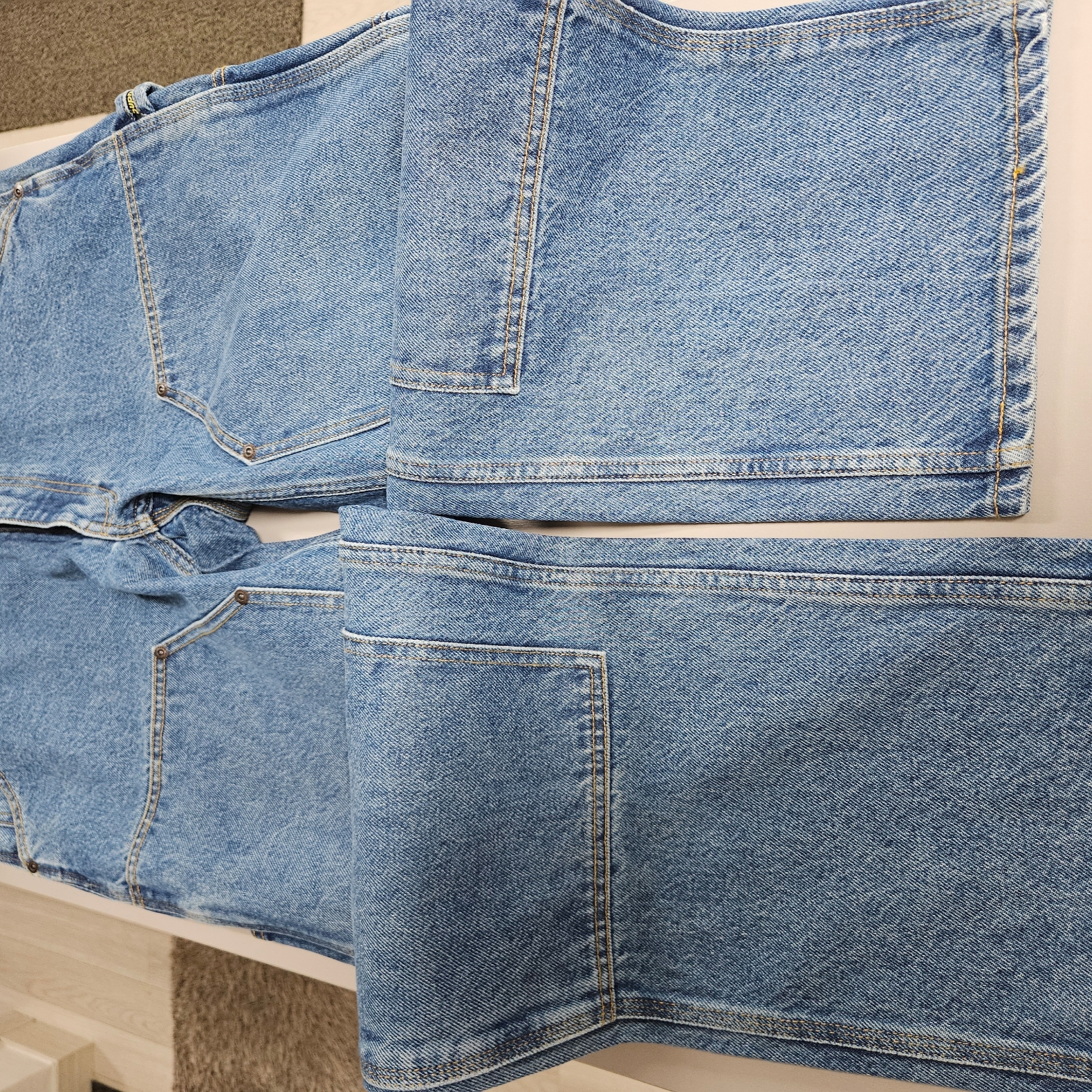 Supreme Double Knee Painter Pant Washed Indigo - 24SS, Supreme S Logo Loose Fit Jean Washed Blue - 24SS 착용 스타일 - 10