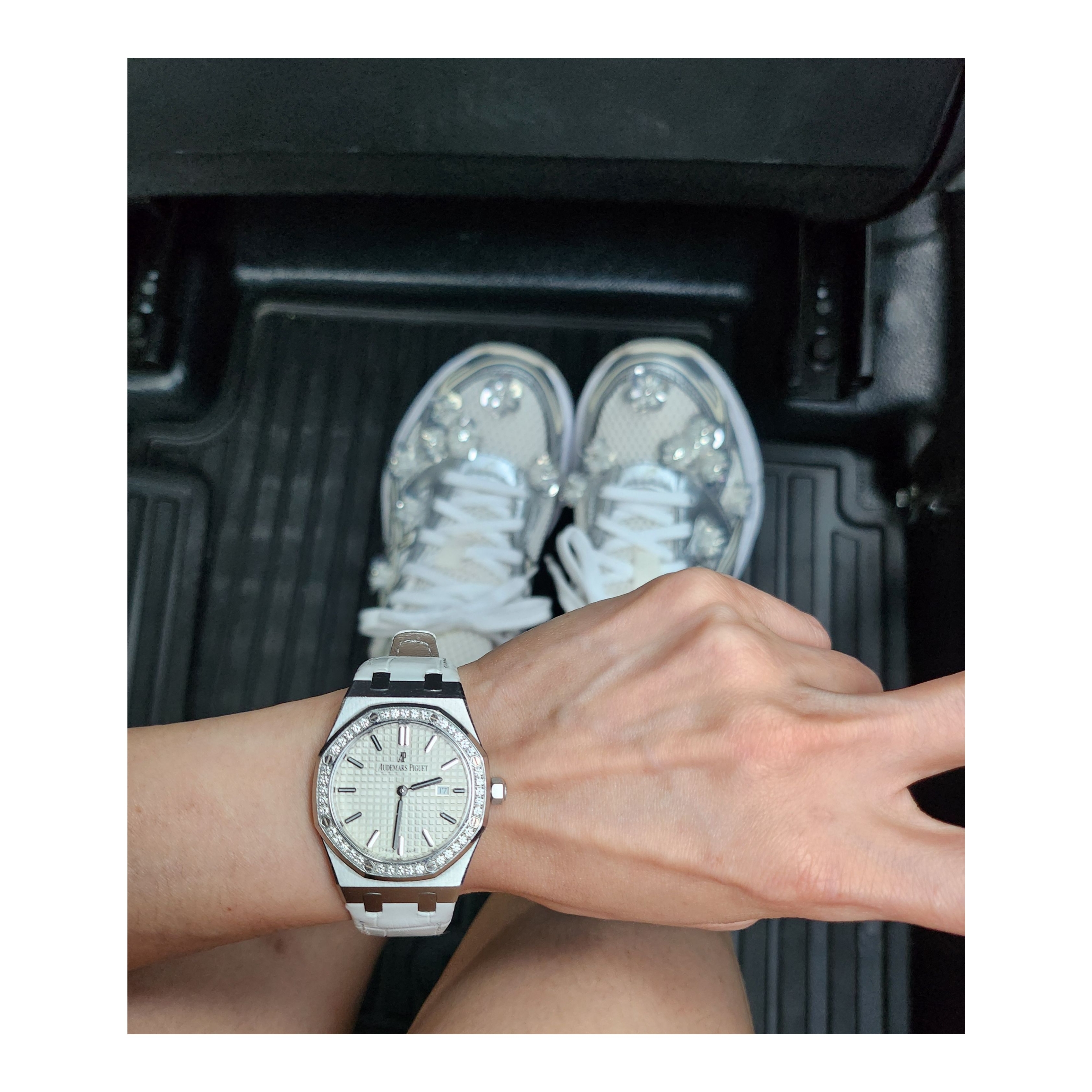 (W) Asics Gel-1130 Cream Pure Silver 착용 스타일 - 1