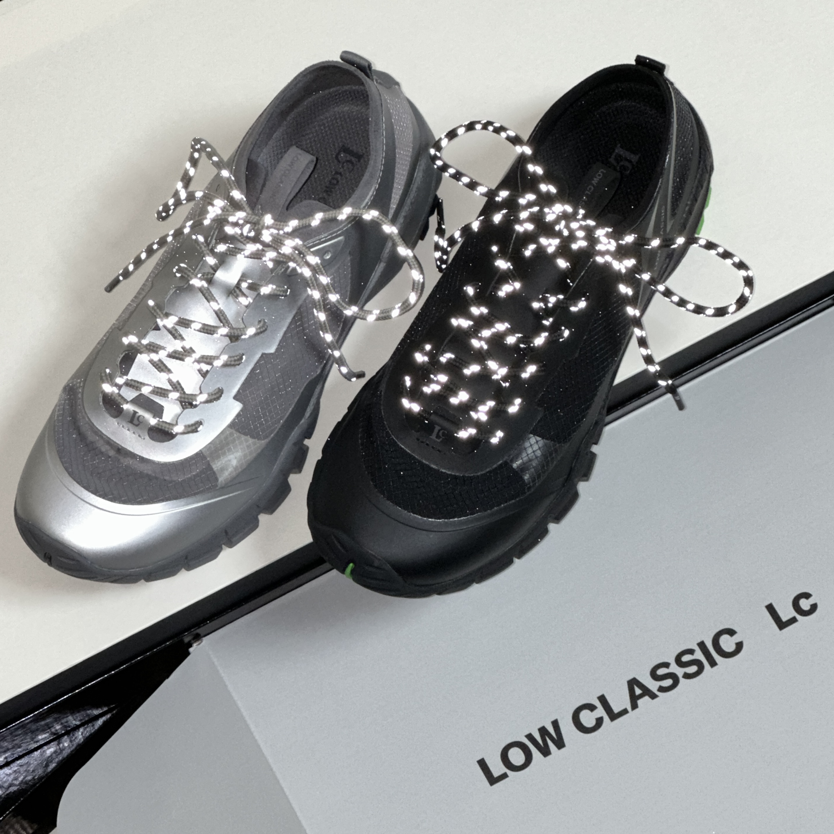 Low Classic T-1 Lc Vibram Sneakers Black, Low Classic T-1 Lc Vibram Sneakers Silver 착용 스타일 - 1