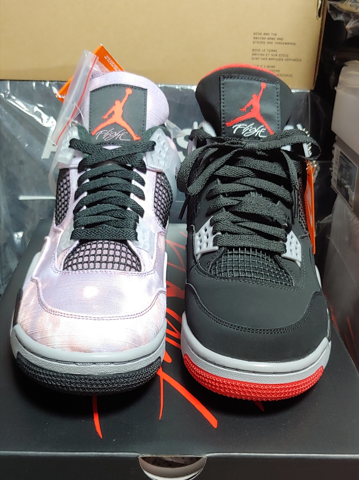 Jordan 4 Retro Bred 2019, Jordan 4 Retro SE Amethyst Wave 착용 스타일 - 2