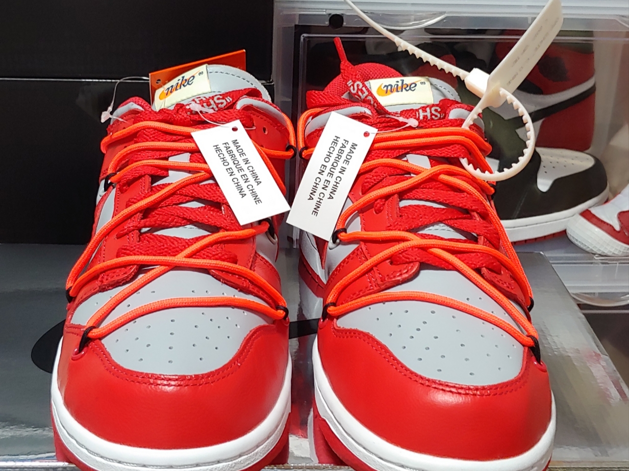 Nike x Off-White Dunk Low University Red 착용 스타일 - 1