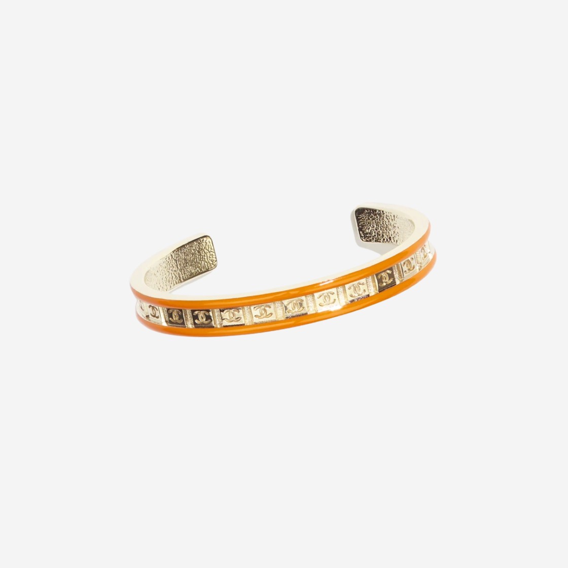 (W) Chanel Cuff Metal & Gold Orange 상세 이미지 1