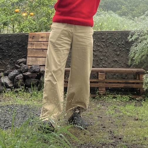 STU Fox Terrier Knit Red 착용 스타일