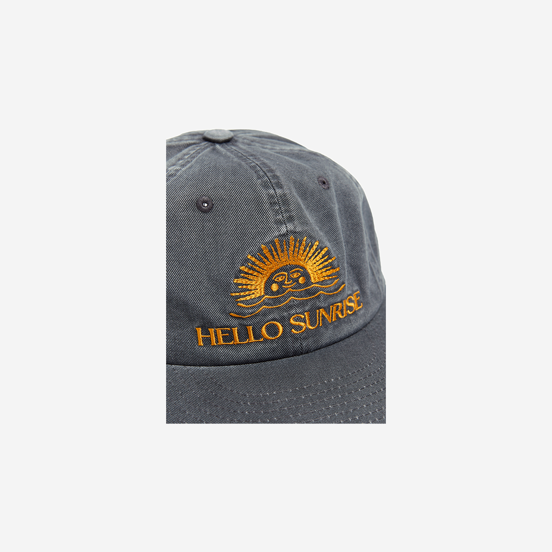 헬로선라이즈 워시드 오지 로고 6패널 캡 그레이 | Hello