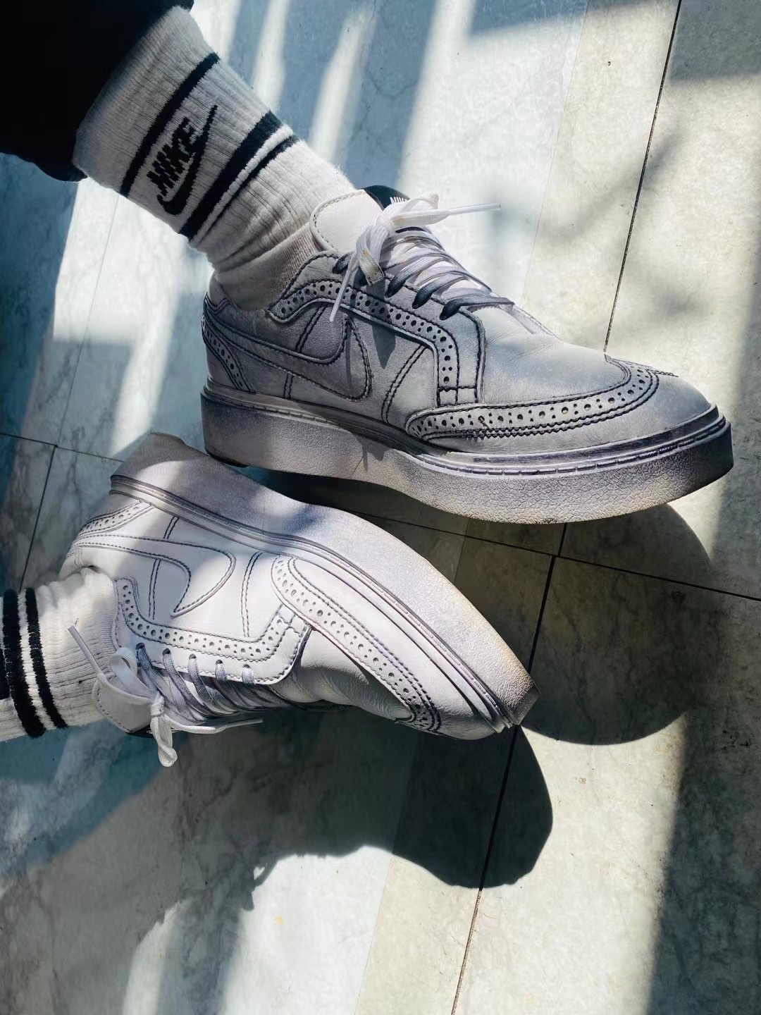 Nike x Peaceminusone Kwondo1 White 착용 스타일