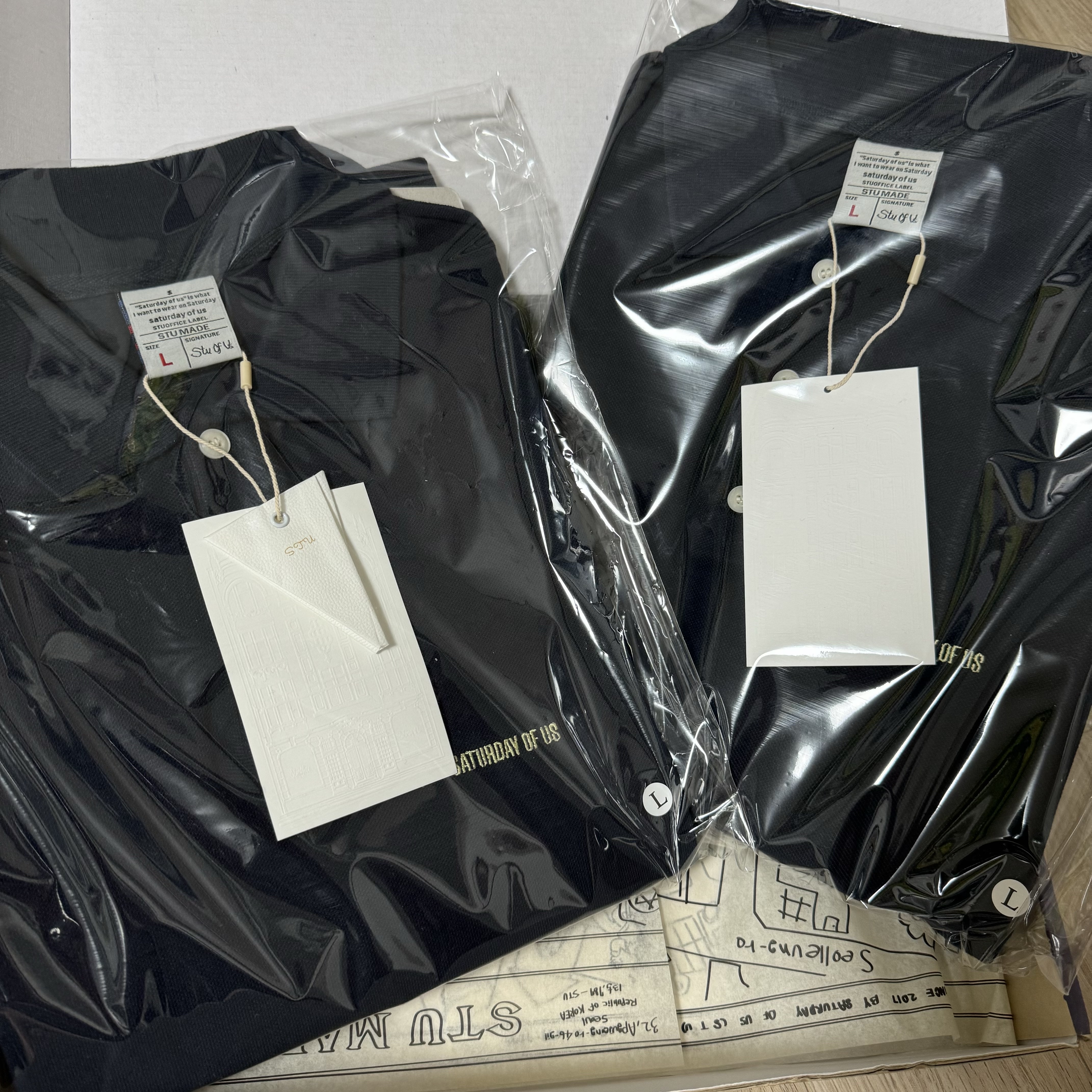 STU Layered PK Polo Shirt Navy Short Sleeve, Long Sleeve Set 착용 스타일