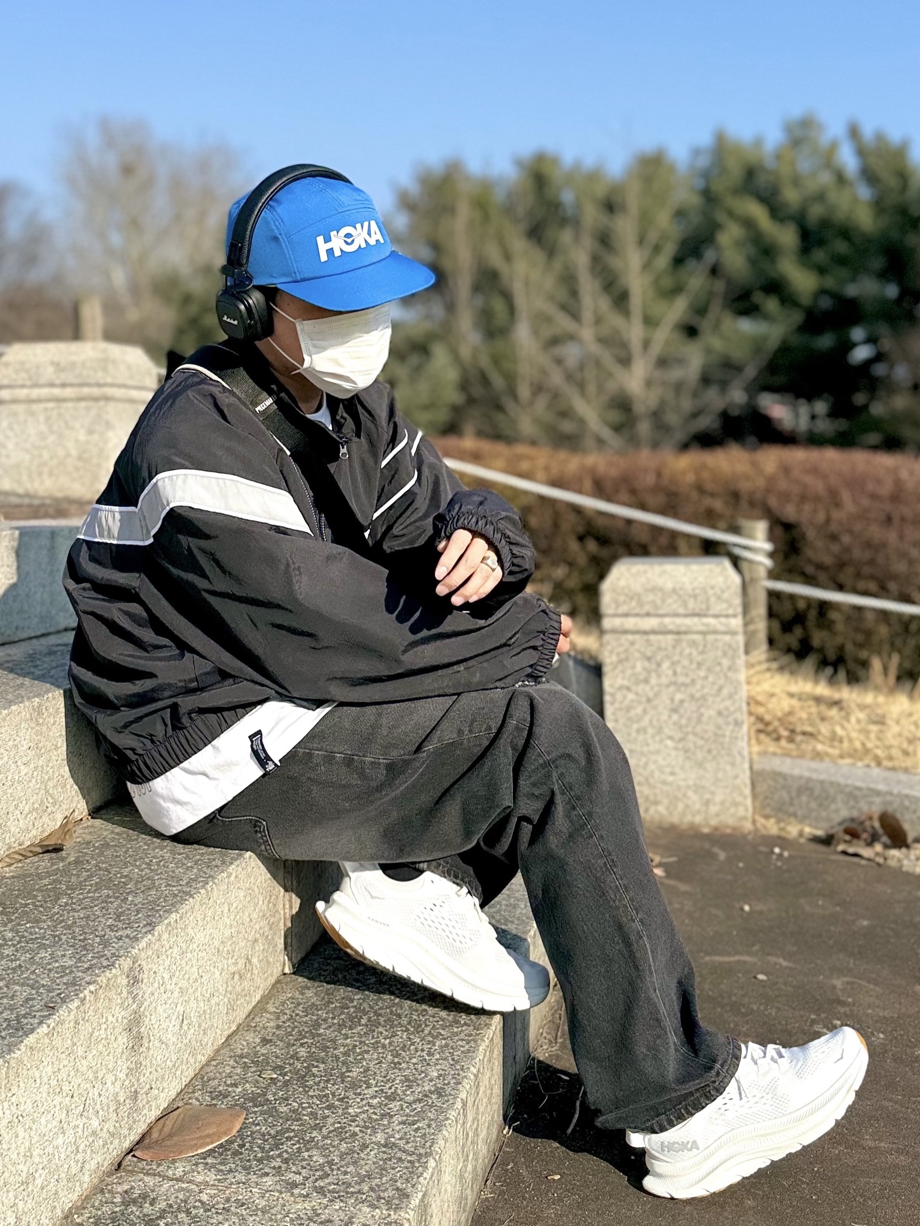 Hoka Kawana 2 White Nimbus Cloud 착용 스타일 - 2