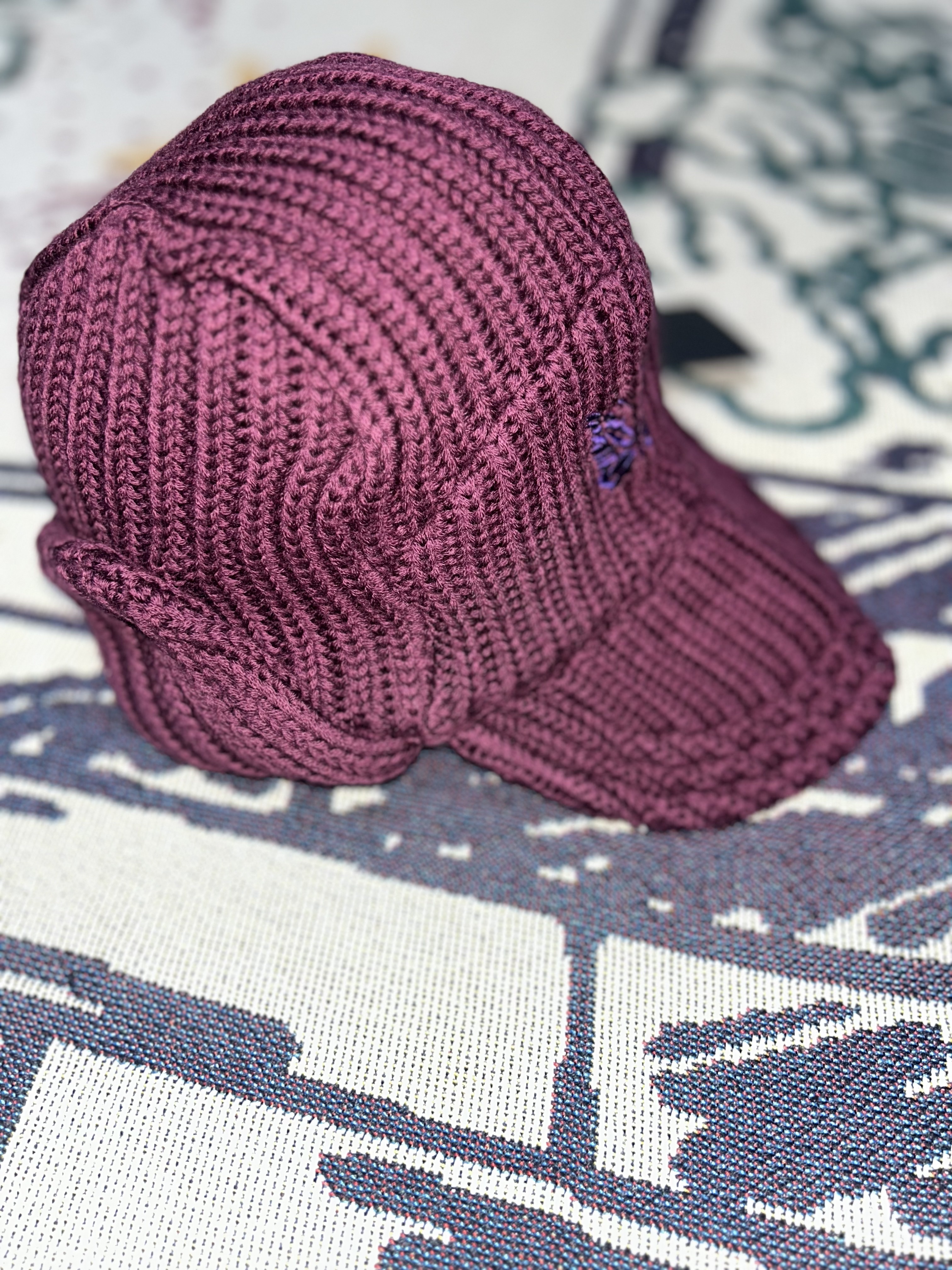 Needles Merino Wool Bird Shooting Cap Wine 착용 스타일 - 2